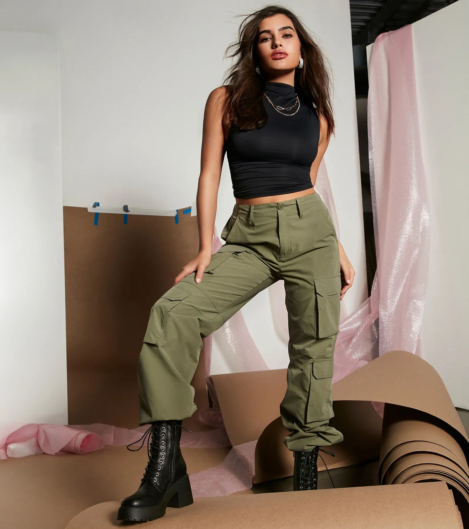 Out For The Day High-Rise Cargo Pants