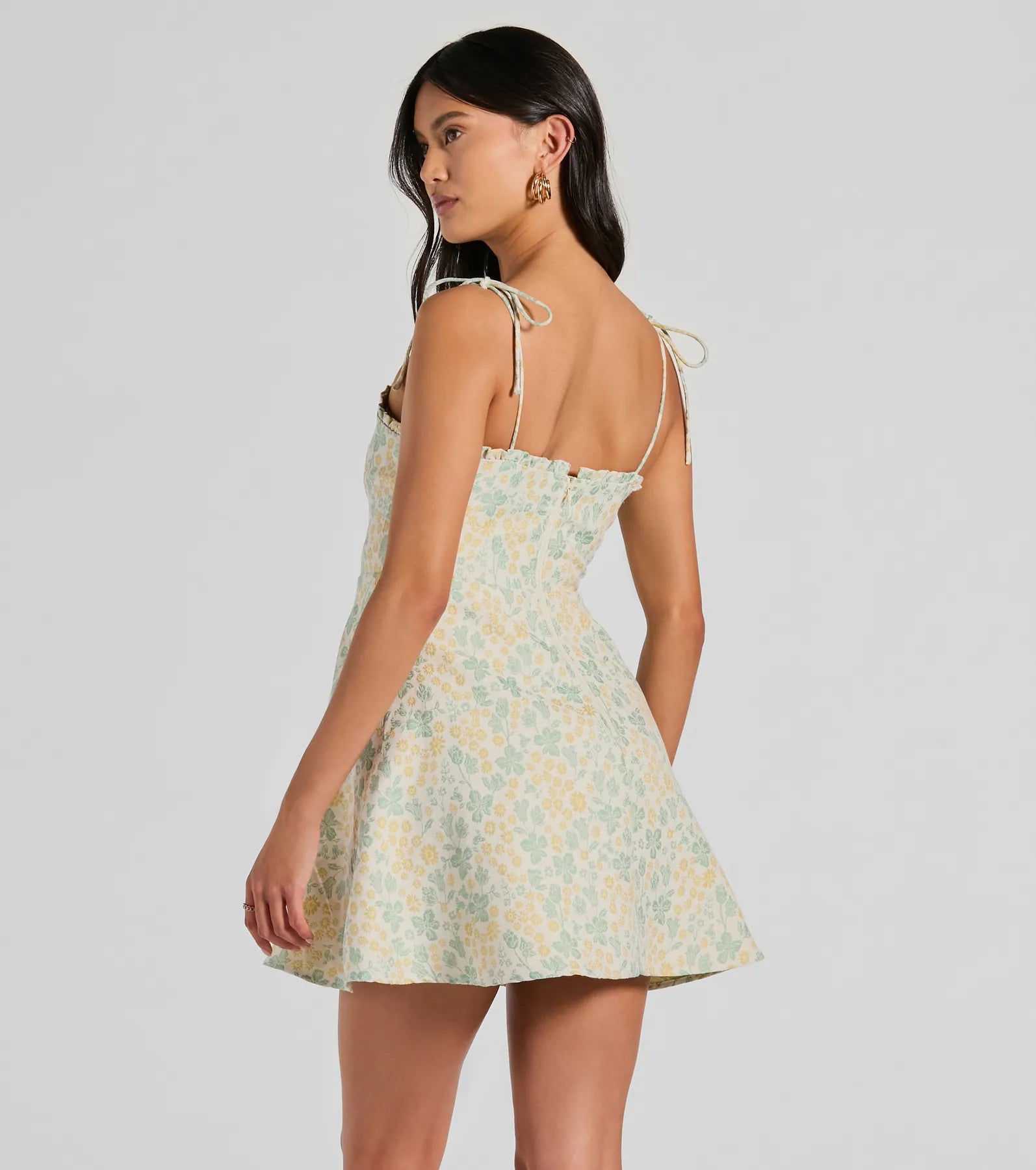 Adorable Confidence Floral Jacquard Skater Dress