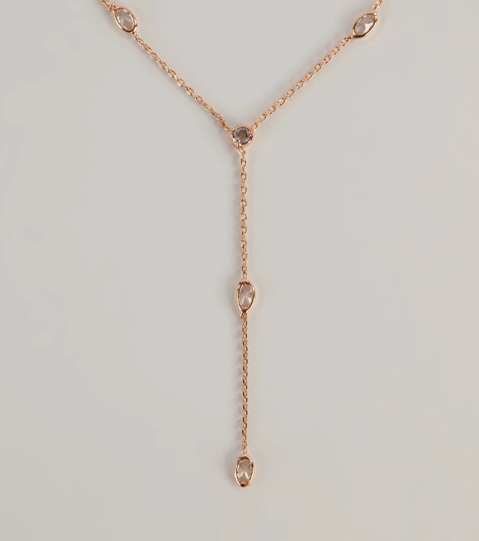 Dainty Glam Rhinestone Chain Necklace