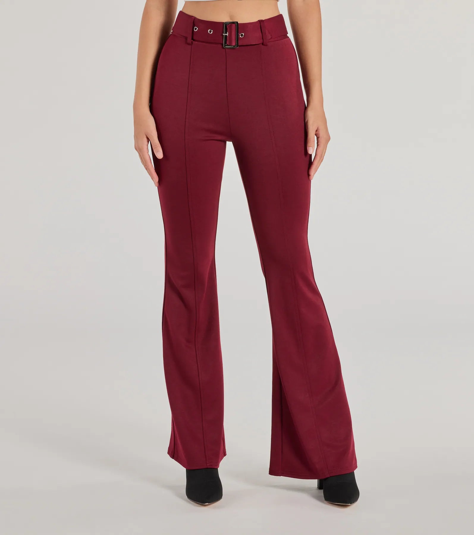 Polished Glam Belted Wide Leg Pants