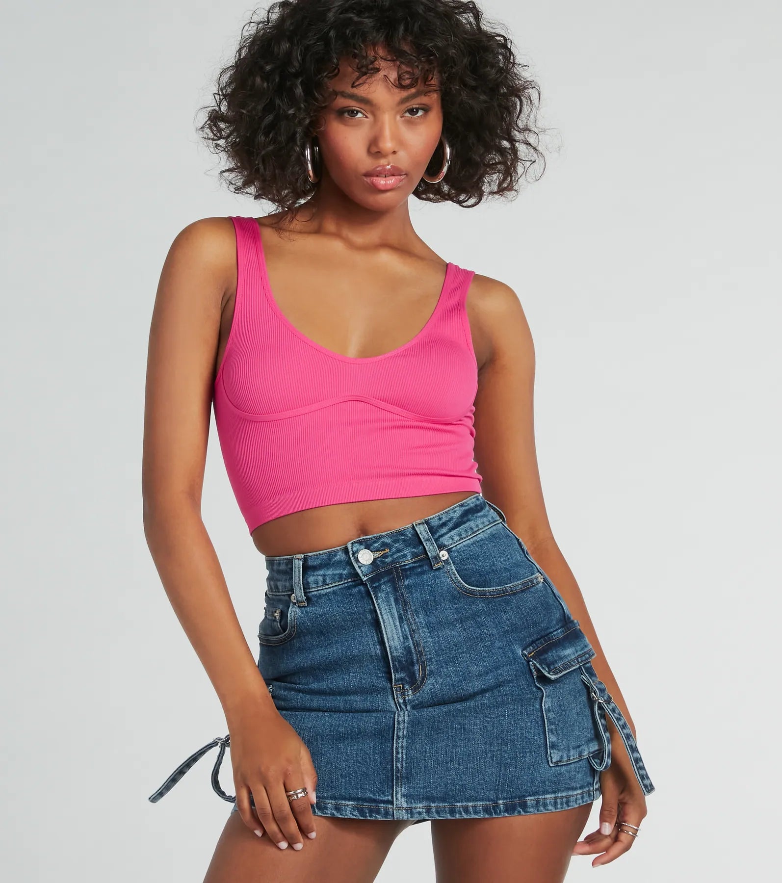 CLEARANCE - Fave Staple Ribbed Knit Cropped Tank Top