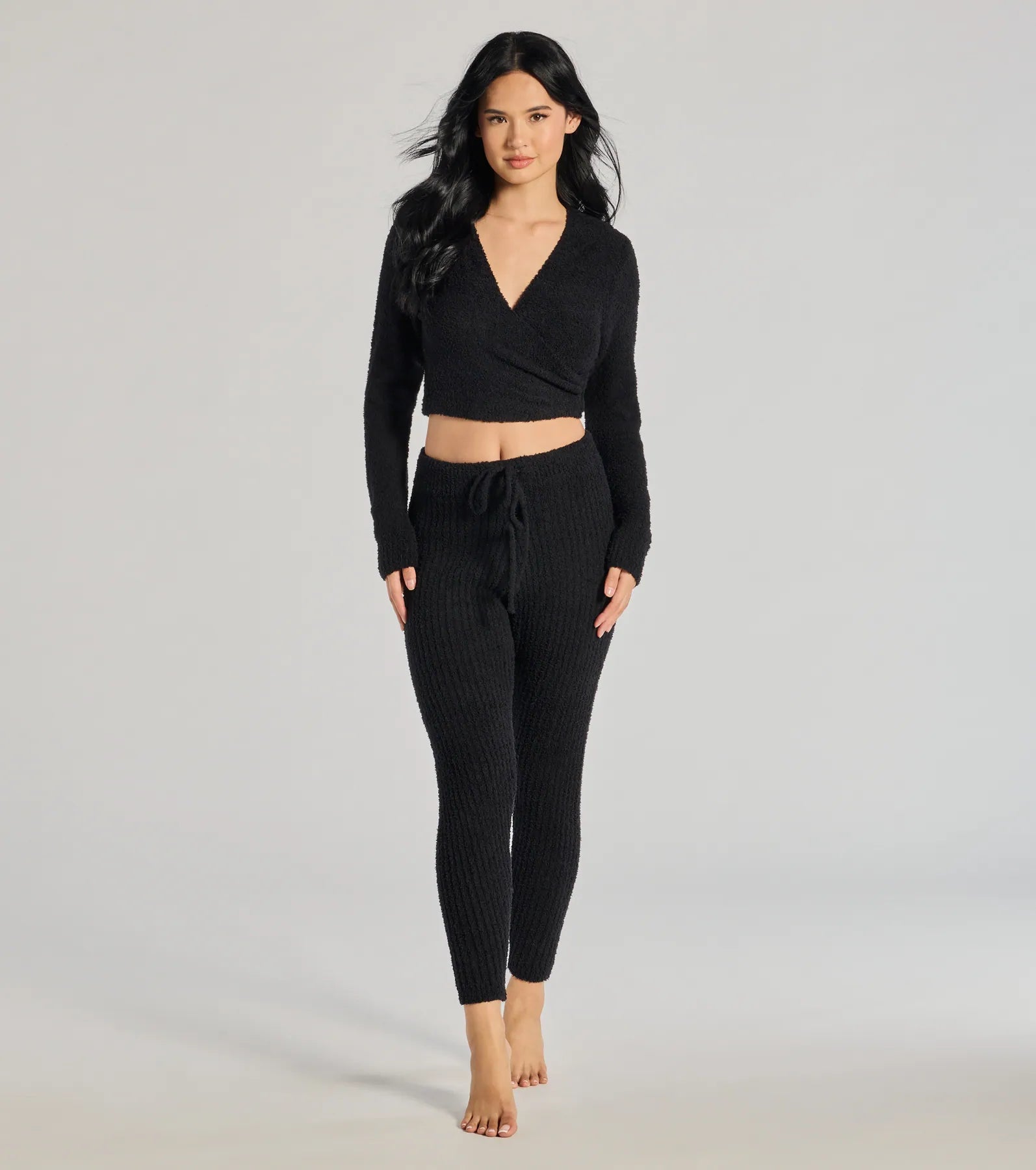 Cozy Life Chenille Knit Tie-Waist Joggers