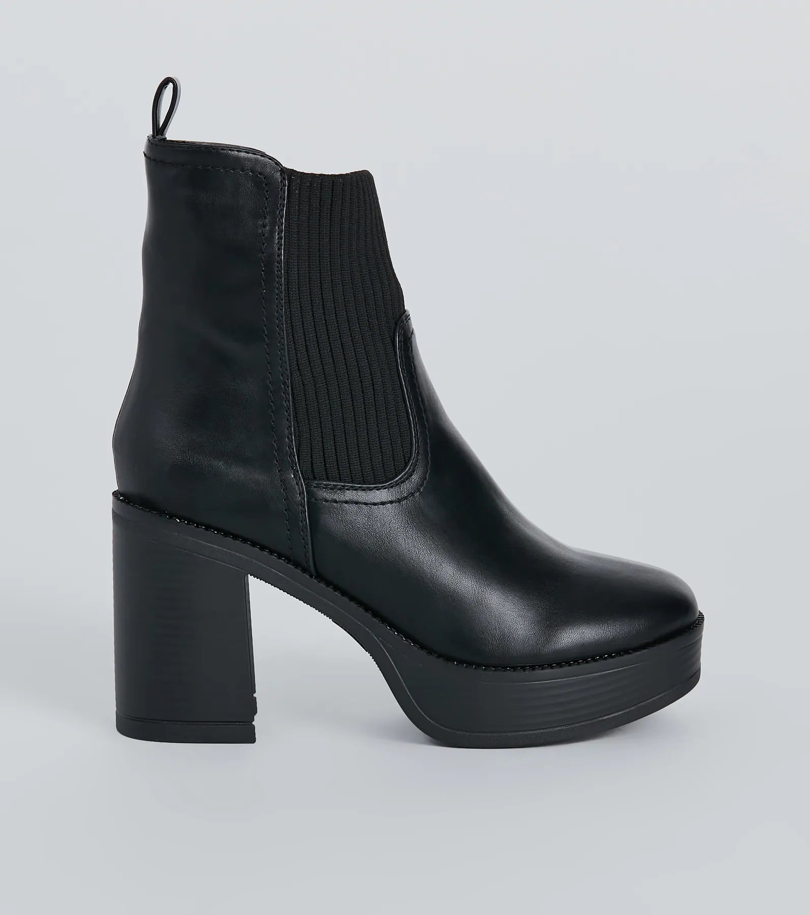 Next Level Style Faux Leather Platform Booties