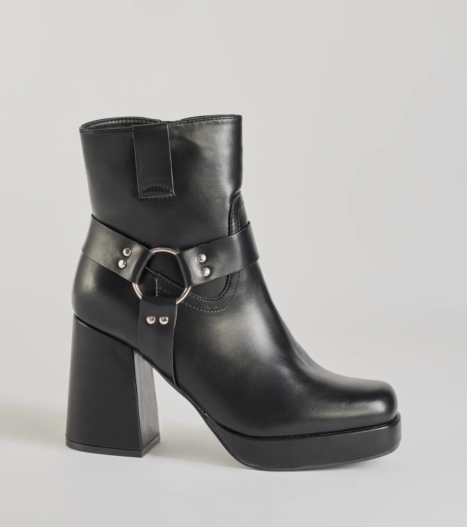 Effortless Edge Moto Faux Leather Booties