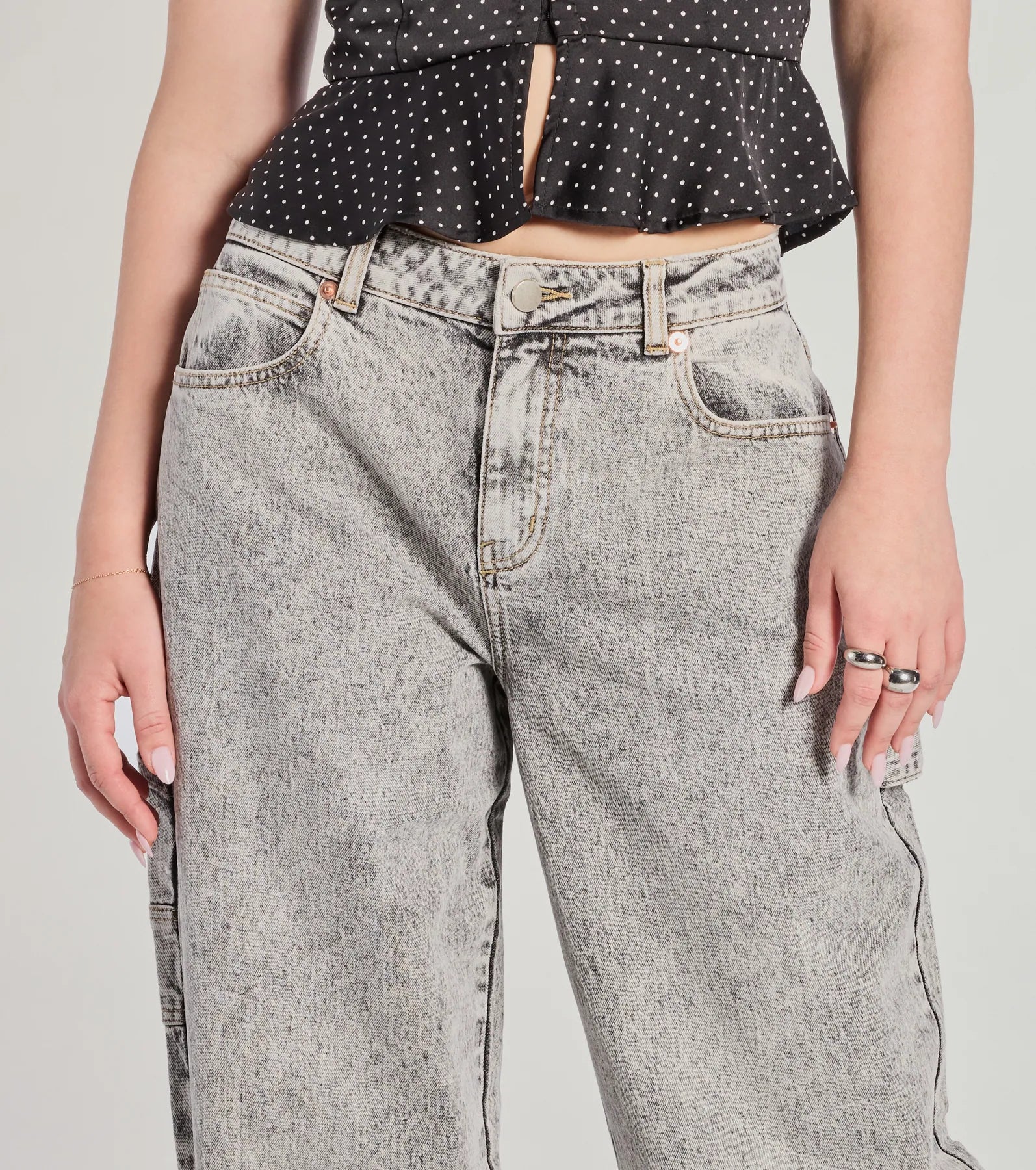 Totally Edgy Mid-Rise Wide-Leg Denim Jeans