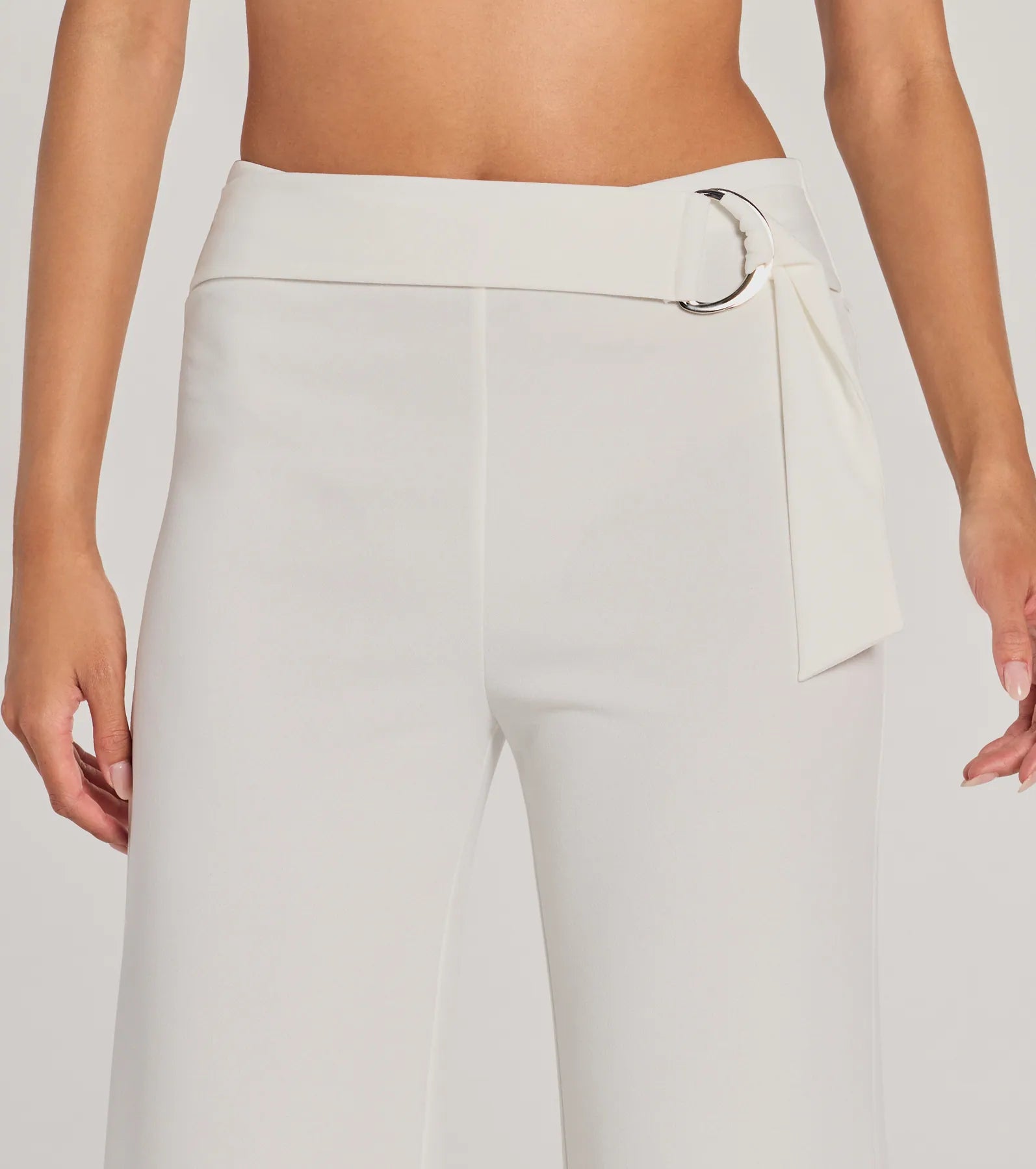 With Confidence High-Rise Straight-Leg Crepe Pants