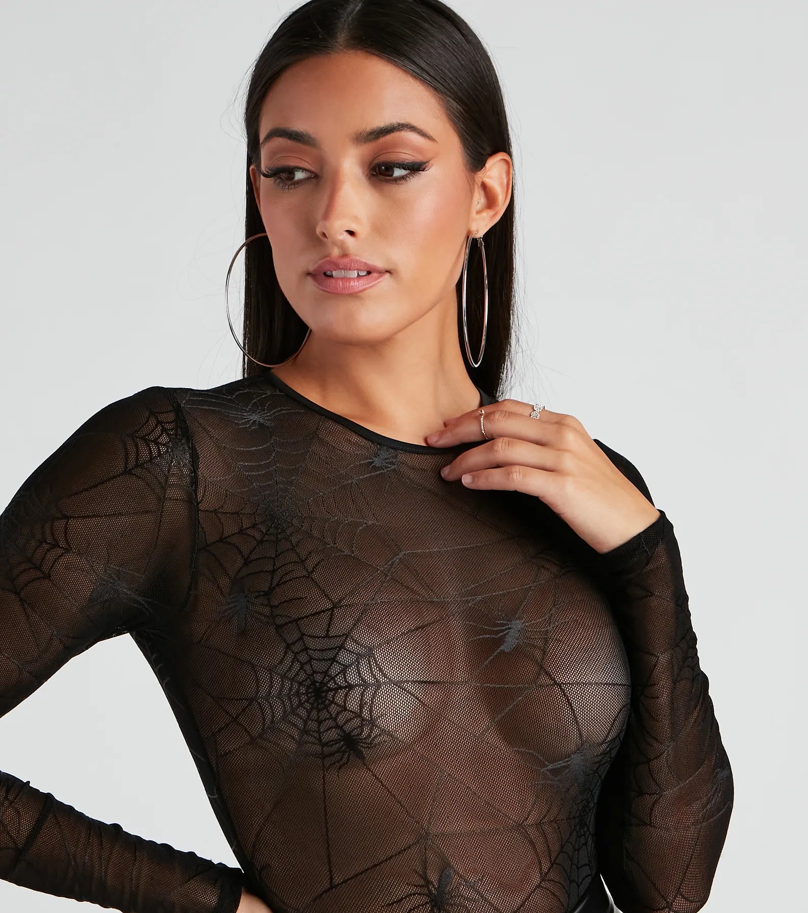 Spider Babe Mesh Graphic Bodysuit