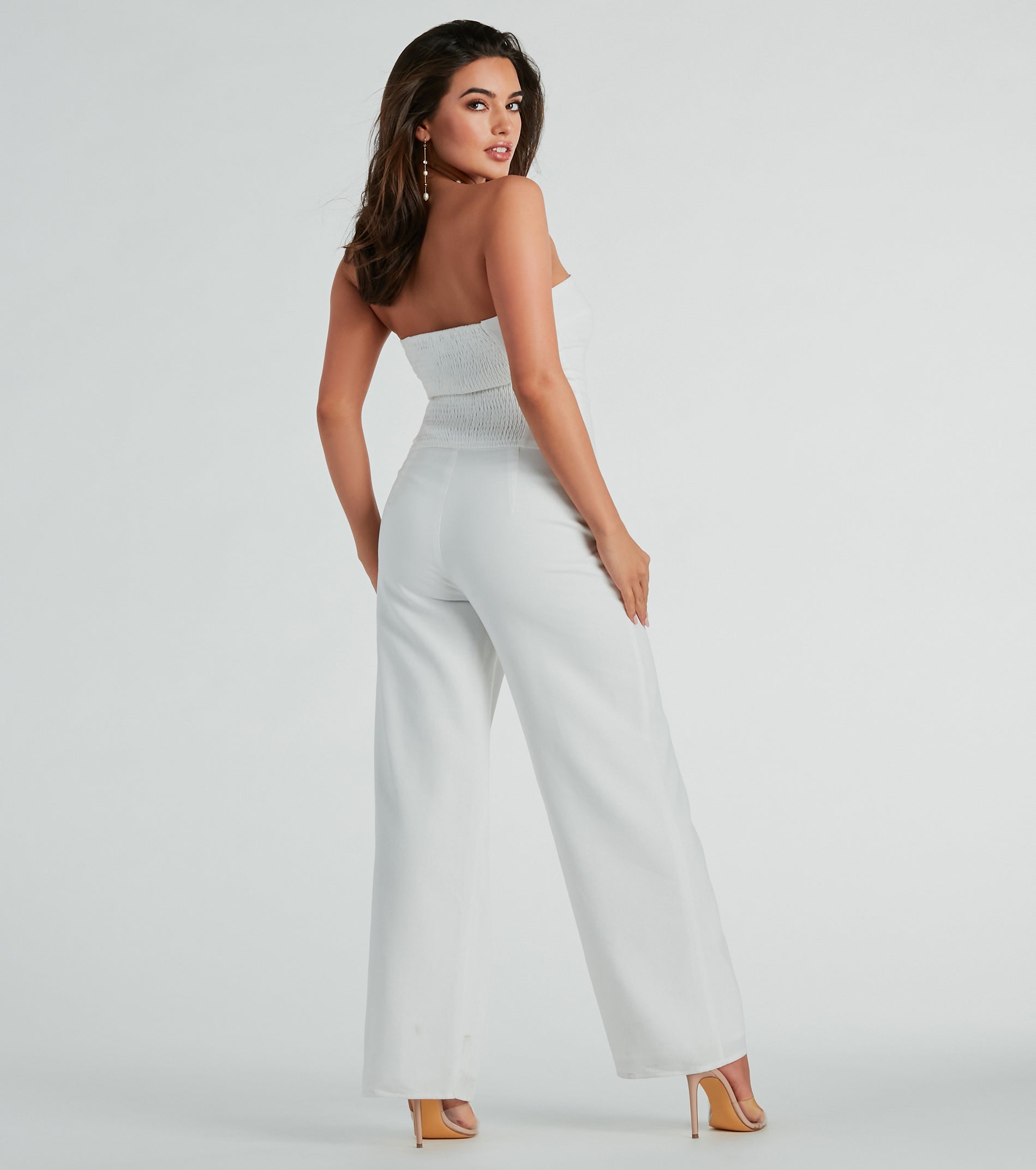 Weekend Attitude Strapless Woven Wide-Leg Jumpsuit