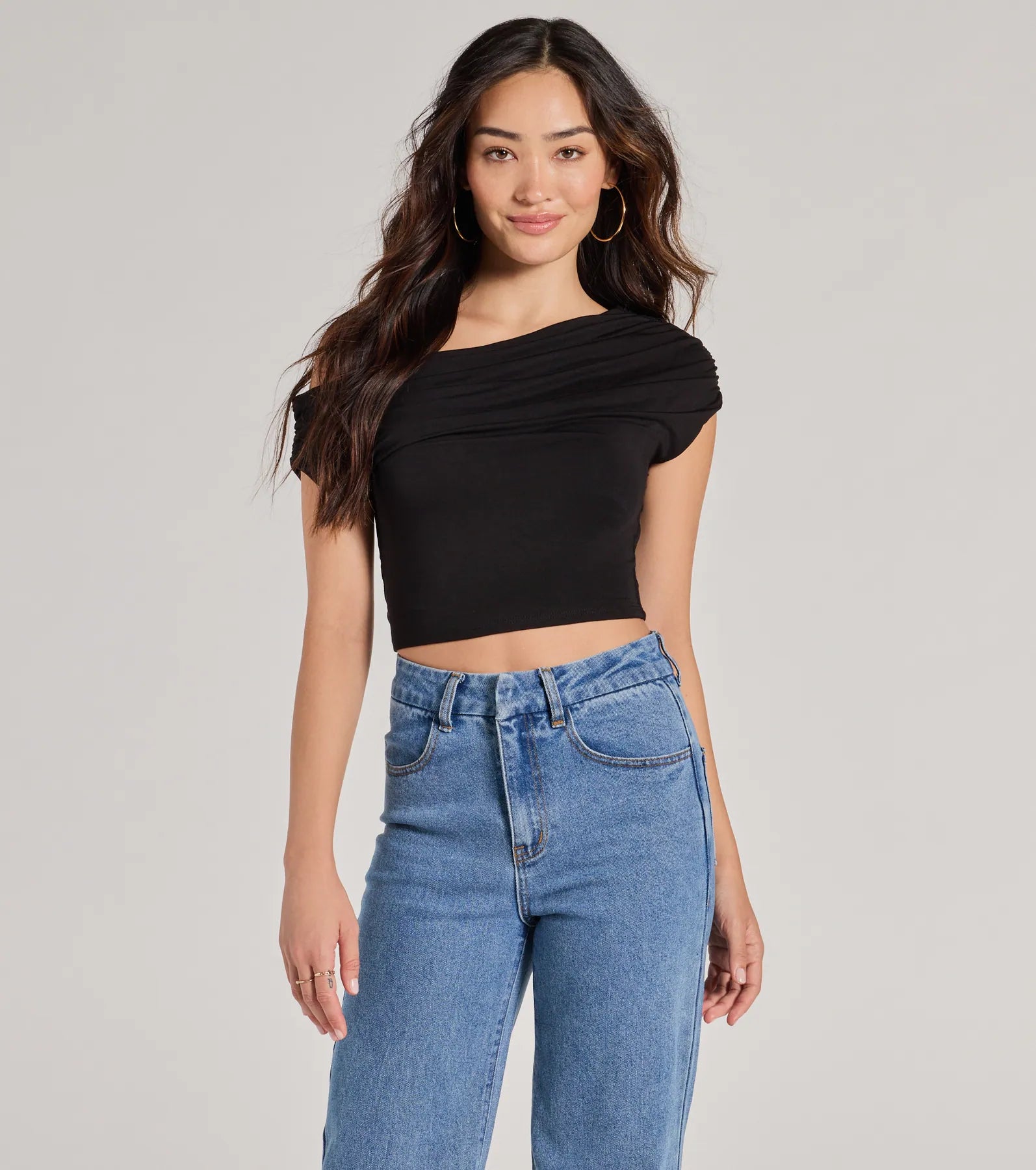 Modern Chic One-Shoulder Crop Top