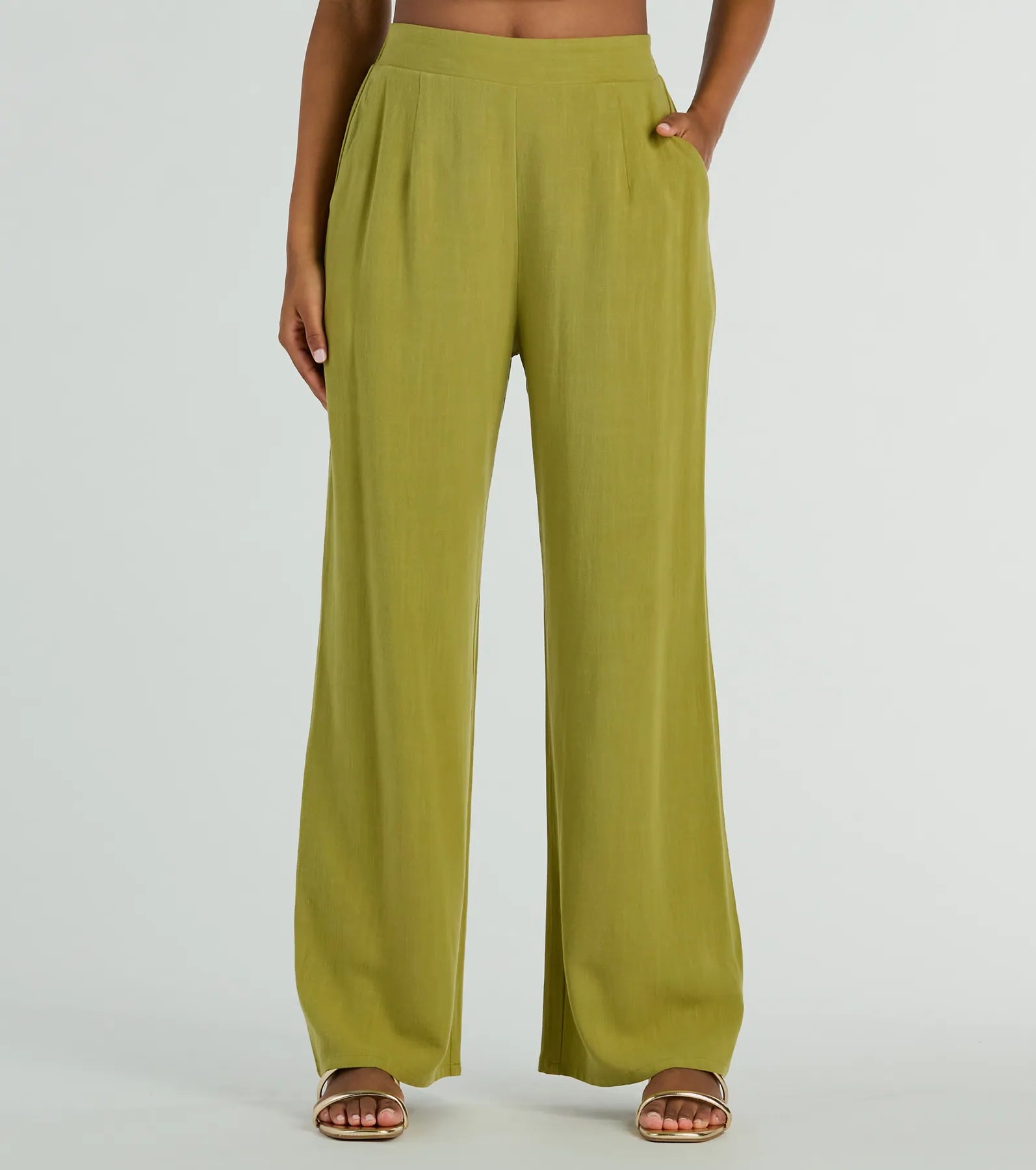 Keep It Light High Rise Linen Palazzo Pants