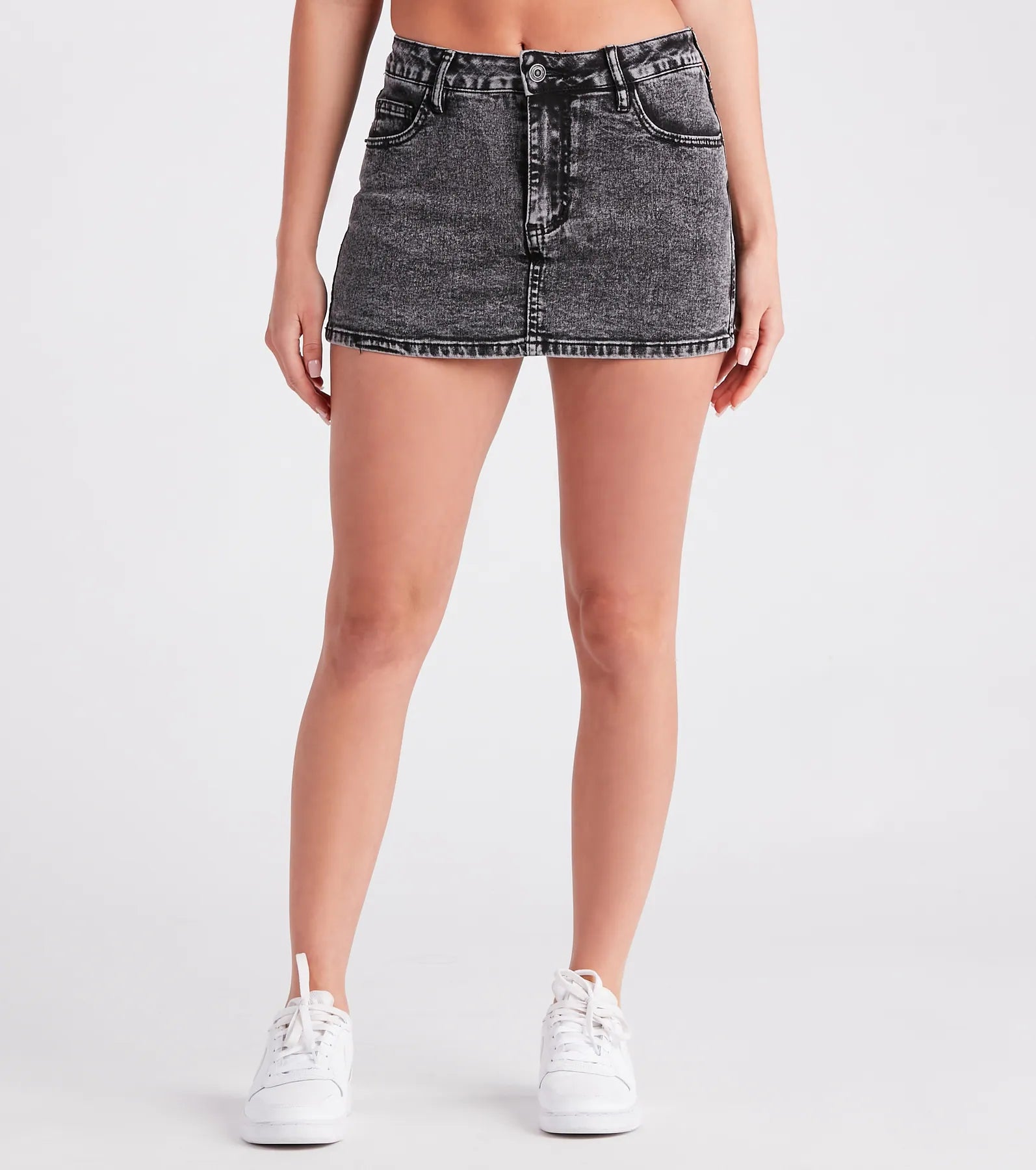 Cool Sensation Acid Wash Denim Skort