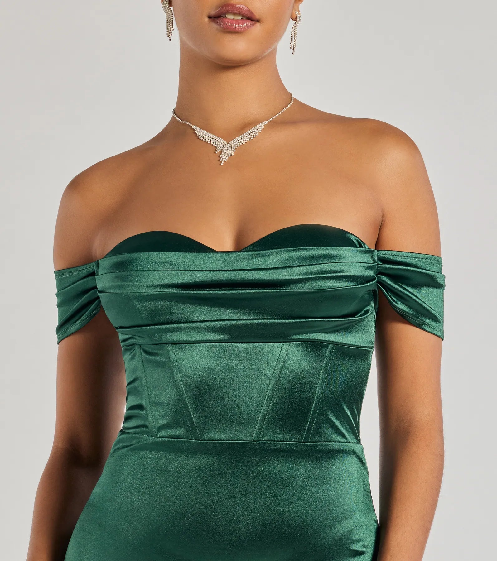 Laura Off-The-Shoulder Mermaid Satin Formal Dress