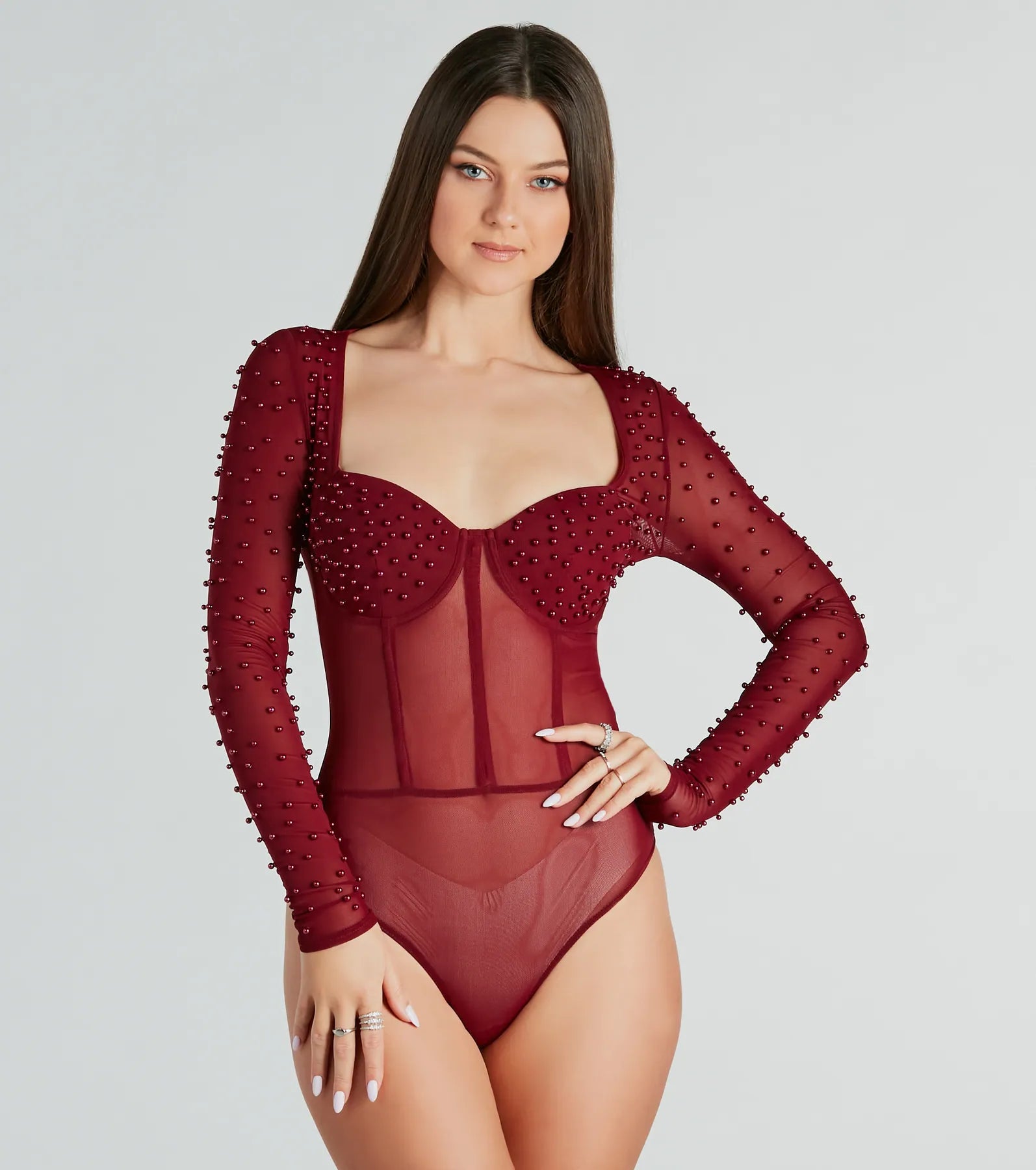 The Prettiest Faux Pearl Corset Bodysuit