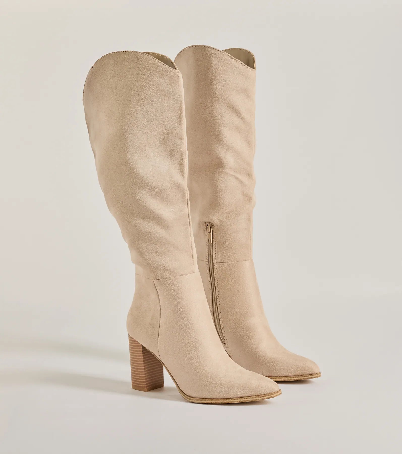 Chic Statement Faux Suede Knee-High Boots