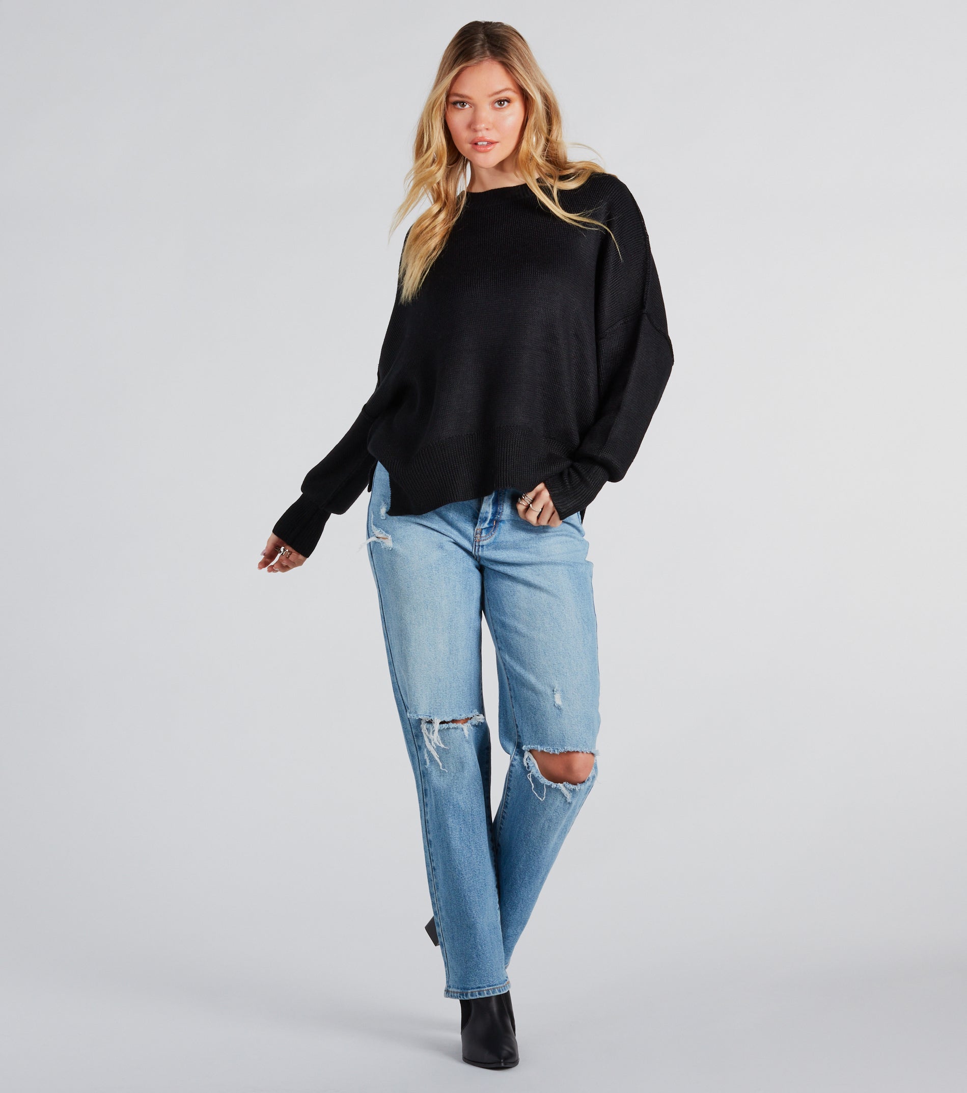 Good Vibes Oversized Pullover Sweater