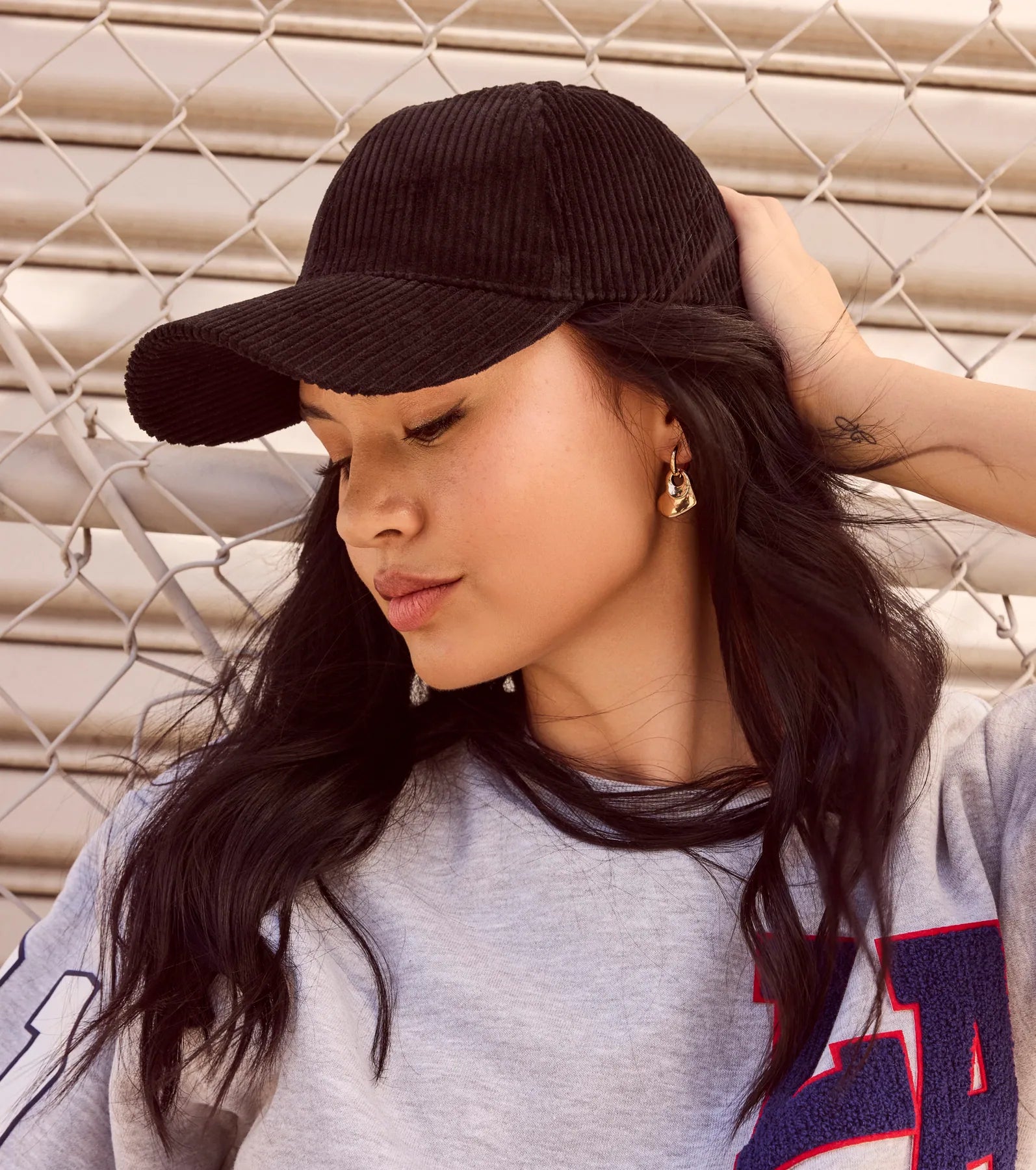 Sporty Luxe Corduroy Baseball Cap