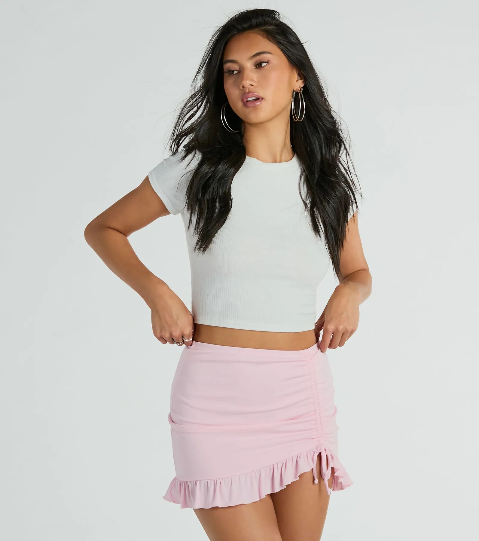 Made Ya Wink Mid-Rise Ruffle Mini Skirt