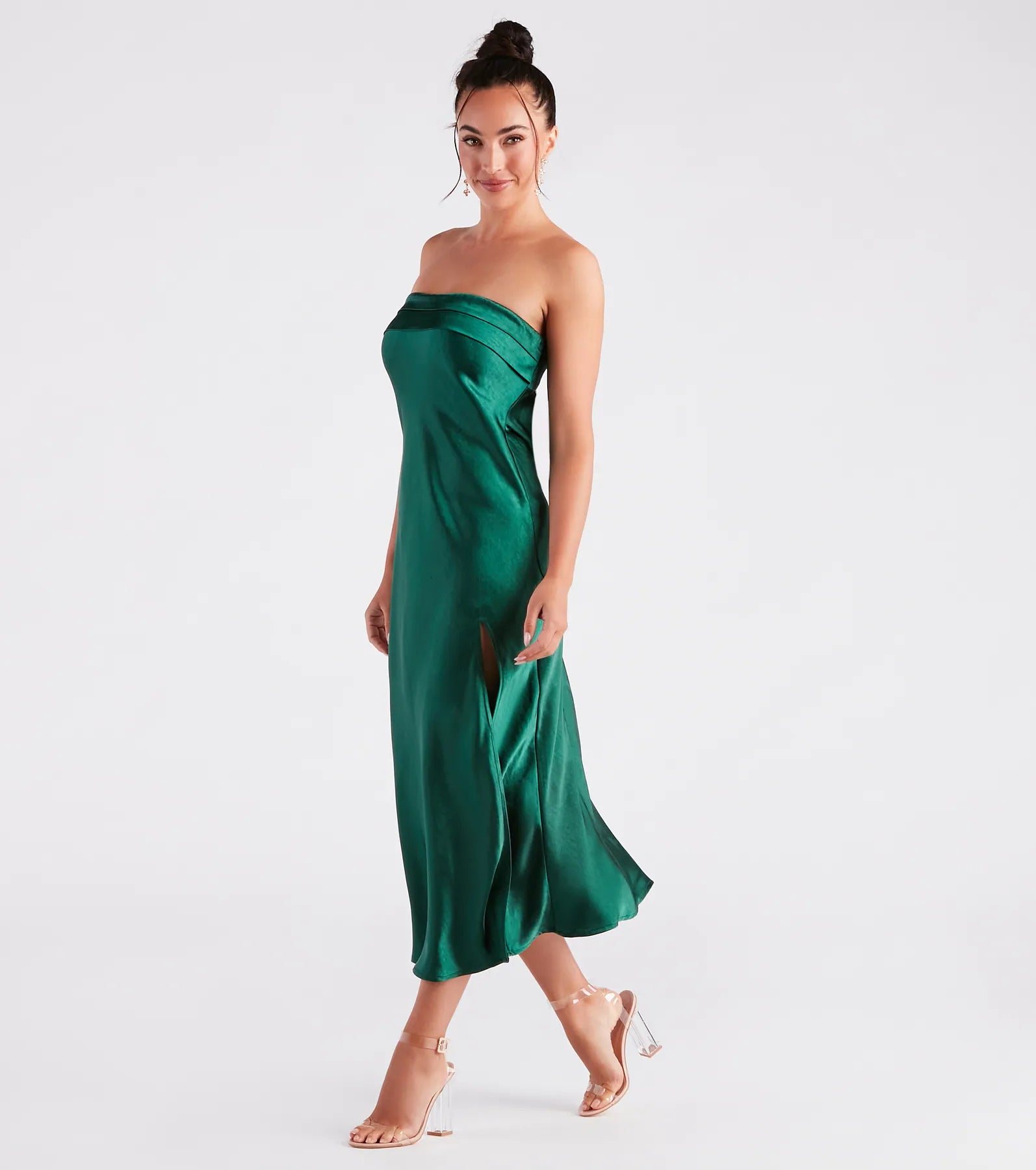 Silky And Chic Satin Midi Slip Dress