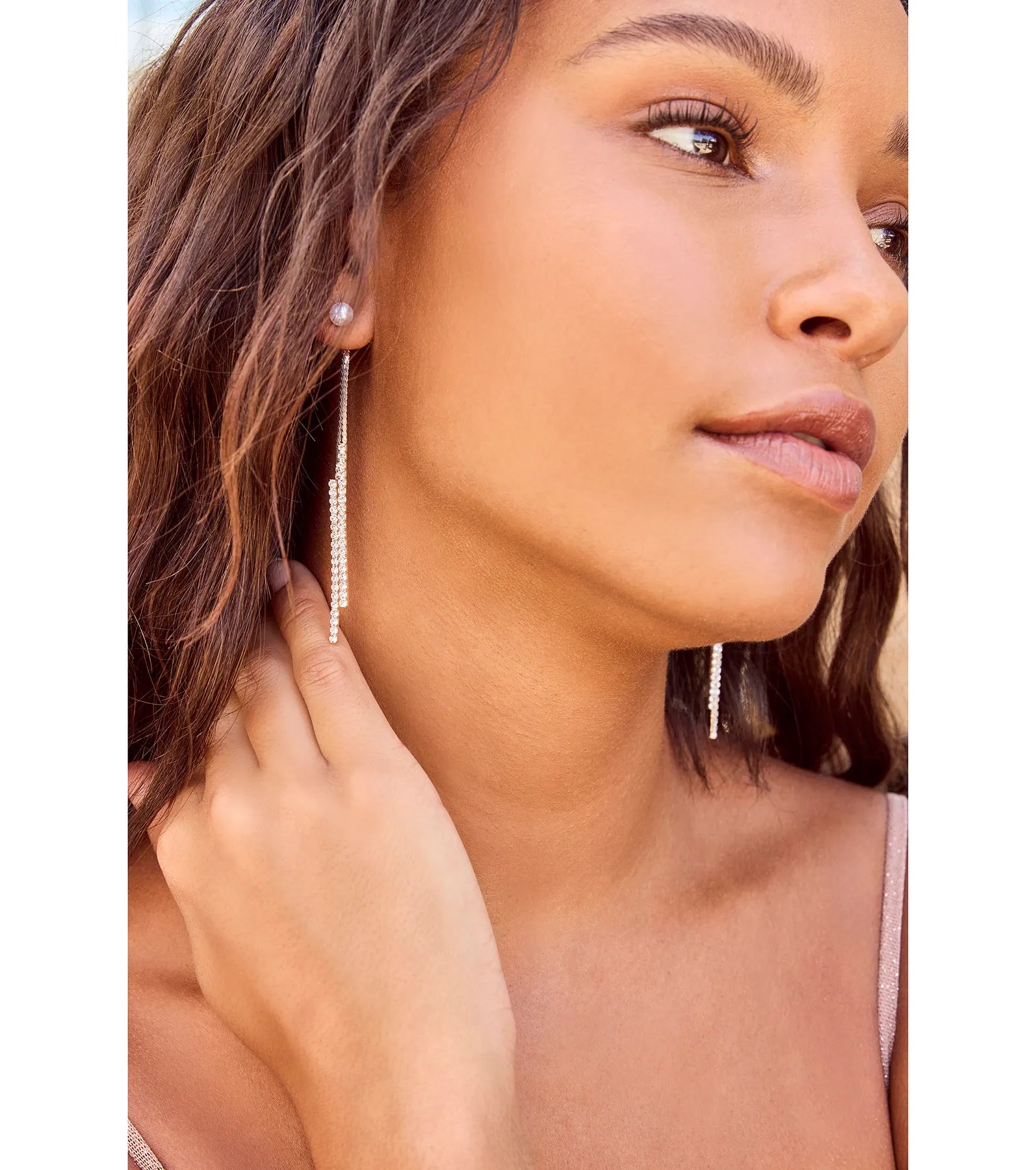 So Luxe Pearl And Rhinestone Dainty Duster Earrings