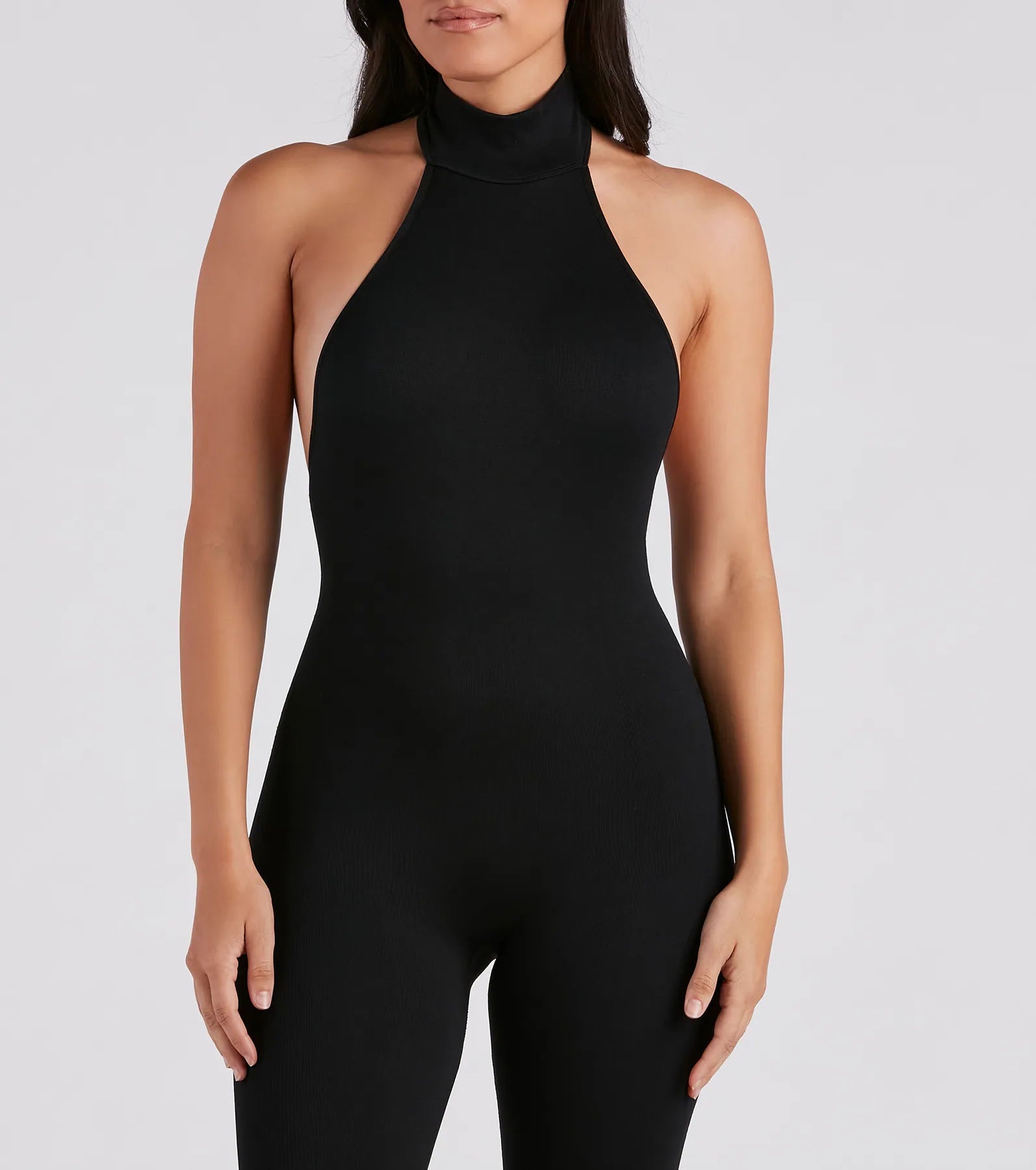 Chic And Seamless Mock Neck Catsuit