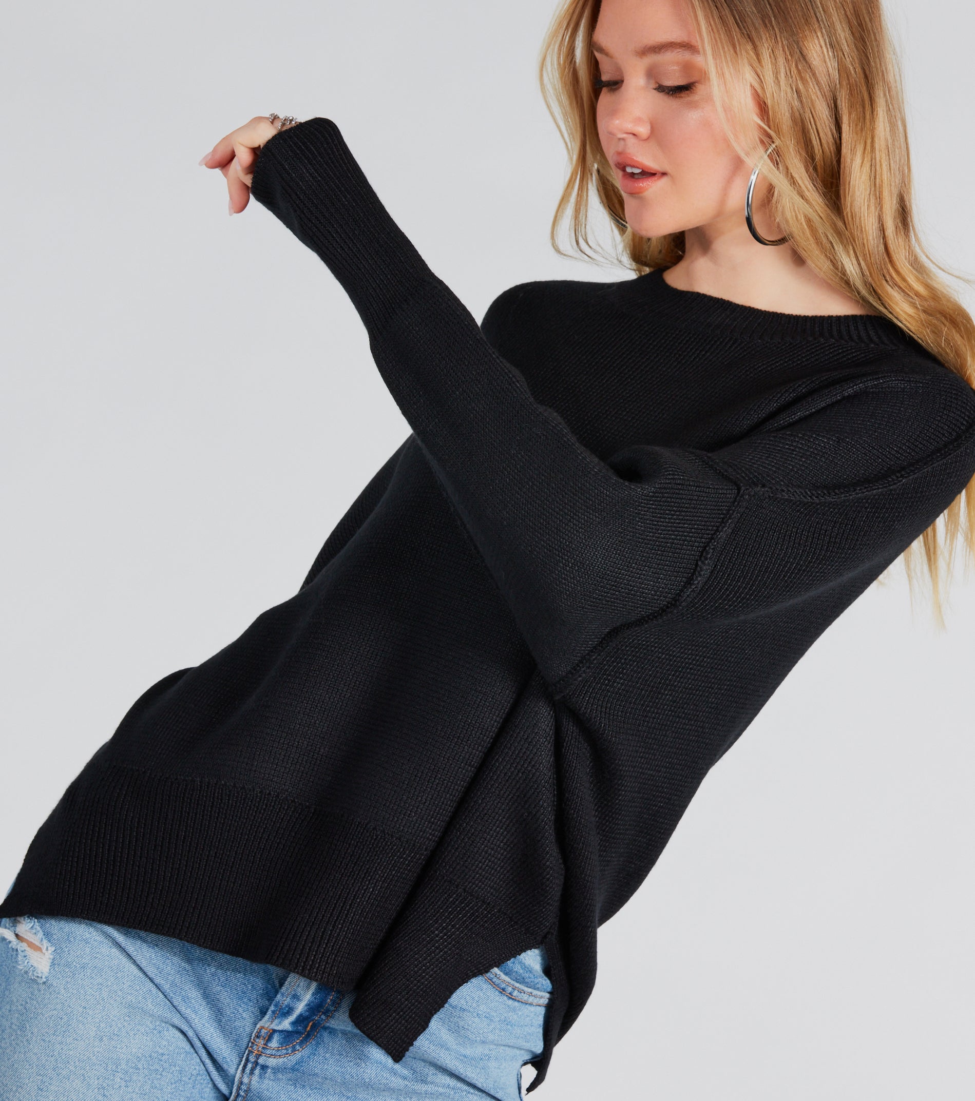 Good Vibes Oversized Pullover Sweater