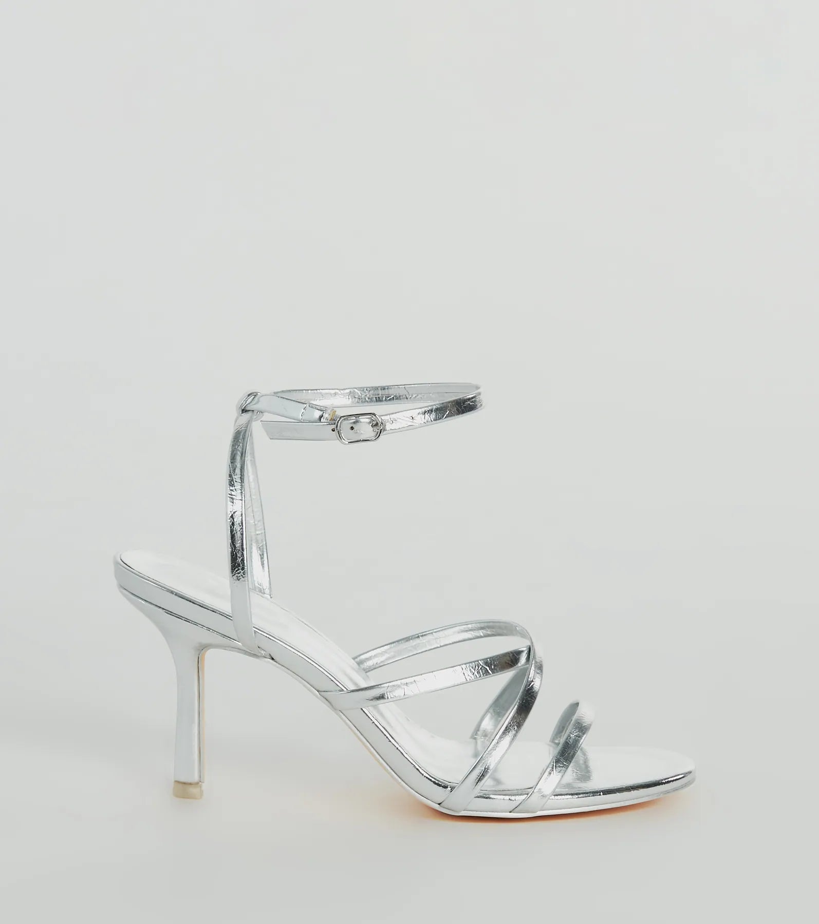 Ahead Of The Crowd Strappy Metallic Stiletto Heels