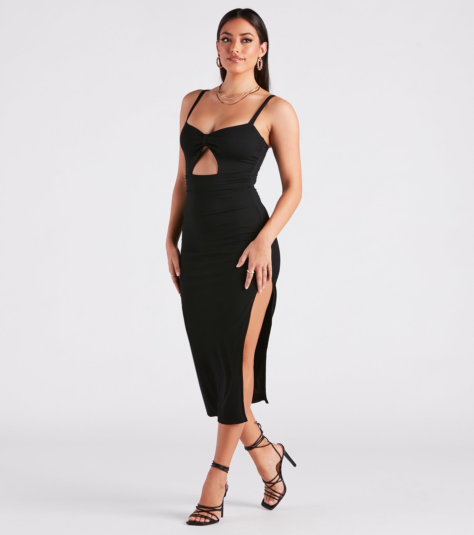 Elevated Perfection Cutout Midi Dress