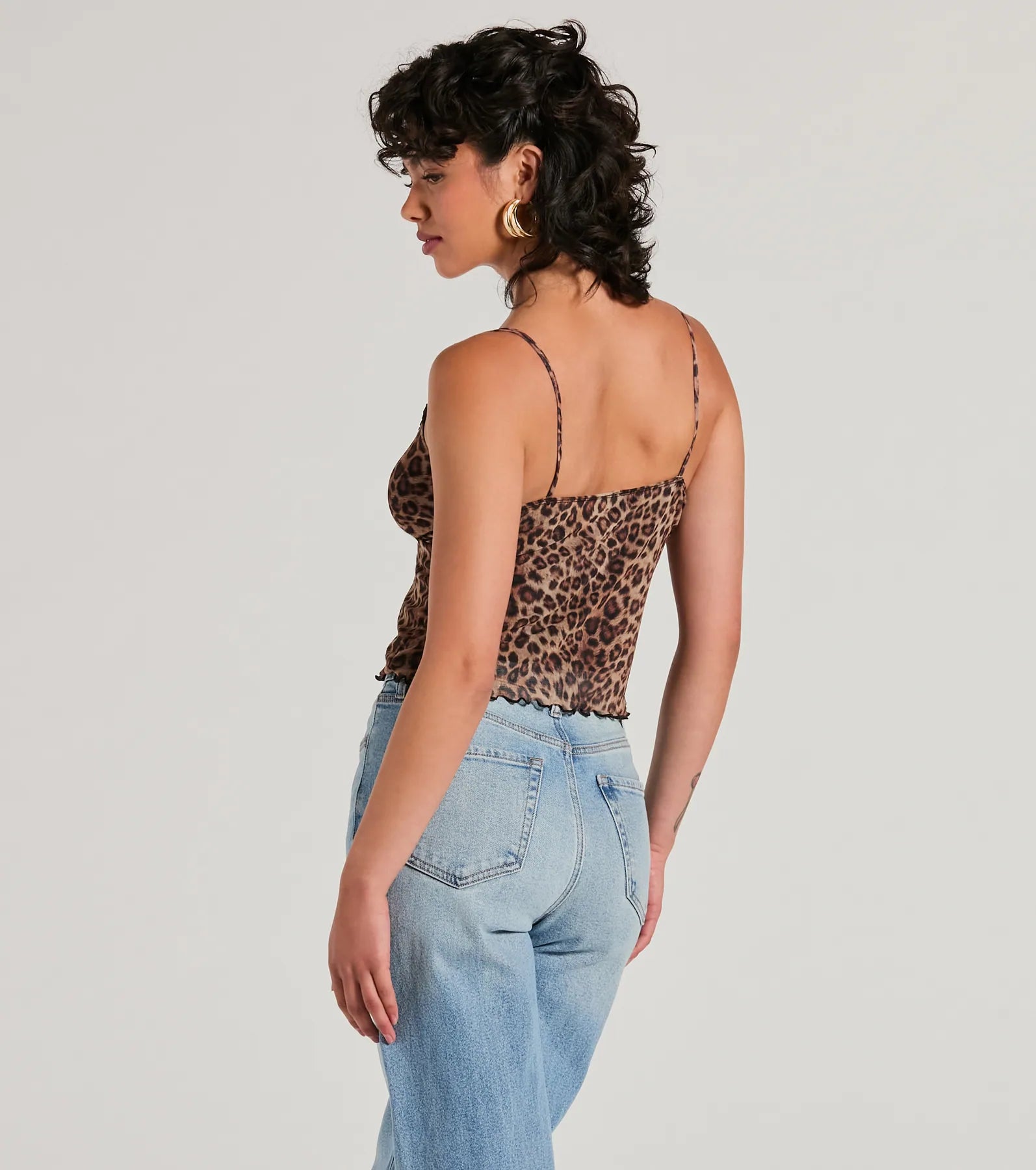 Purrfect Fit Leopard Print Mesh Top