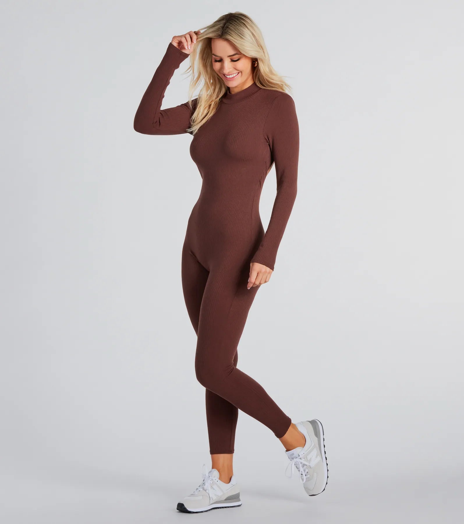 Feeling Cute Long Sleeve Open Back Catsuit