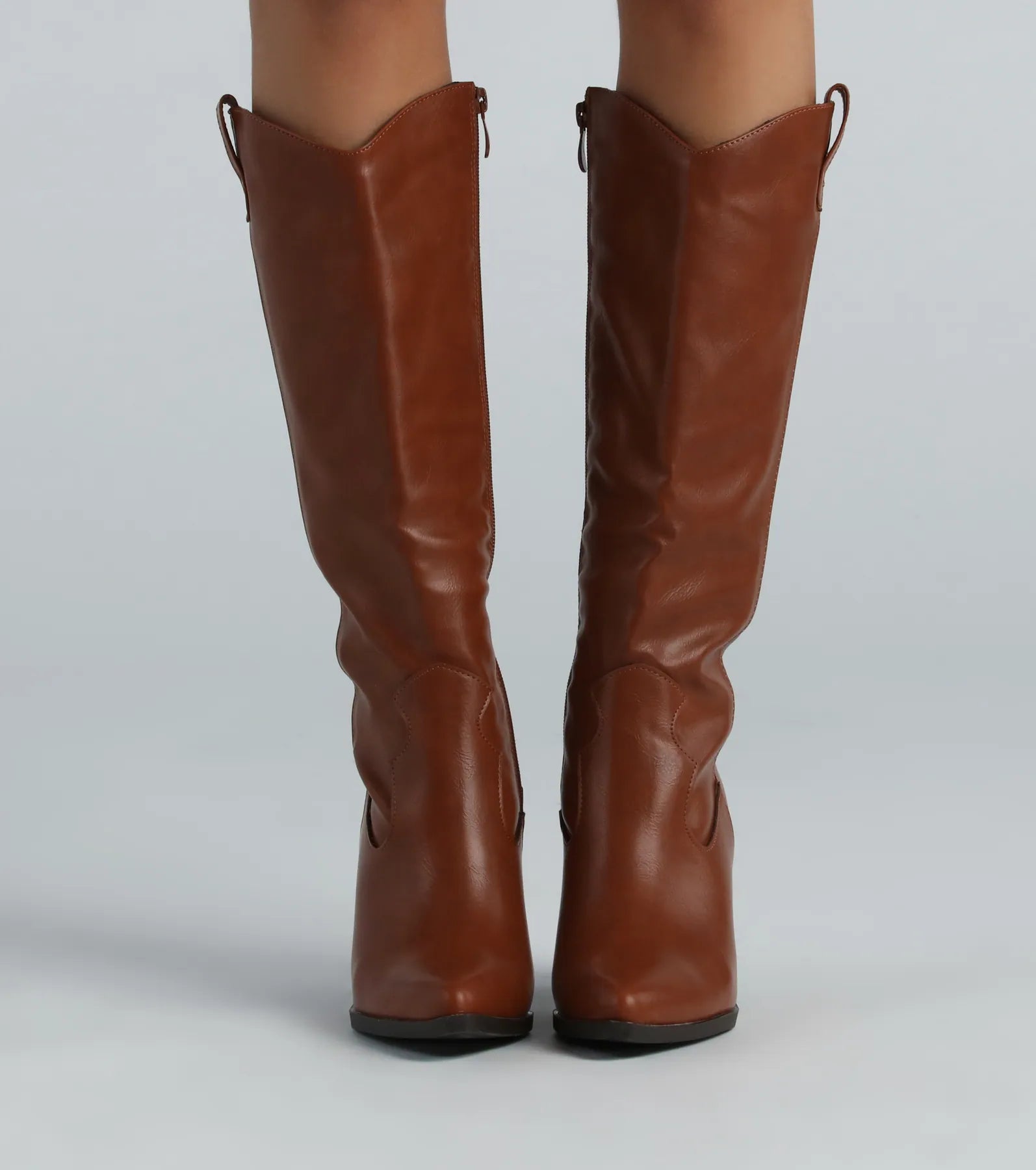 Kick Up A Storm Faux Leather Western Boots