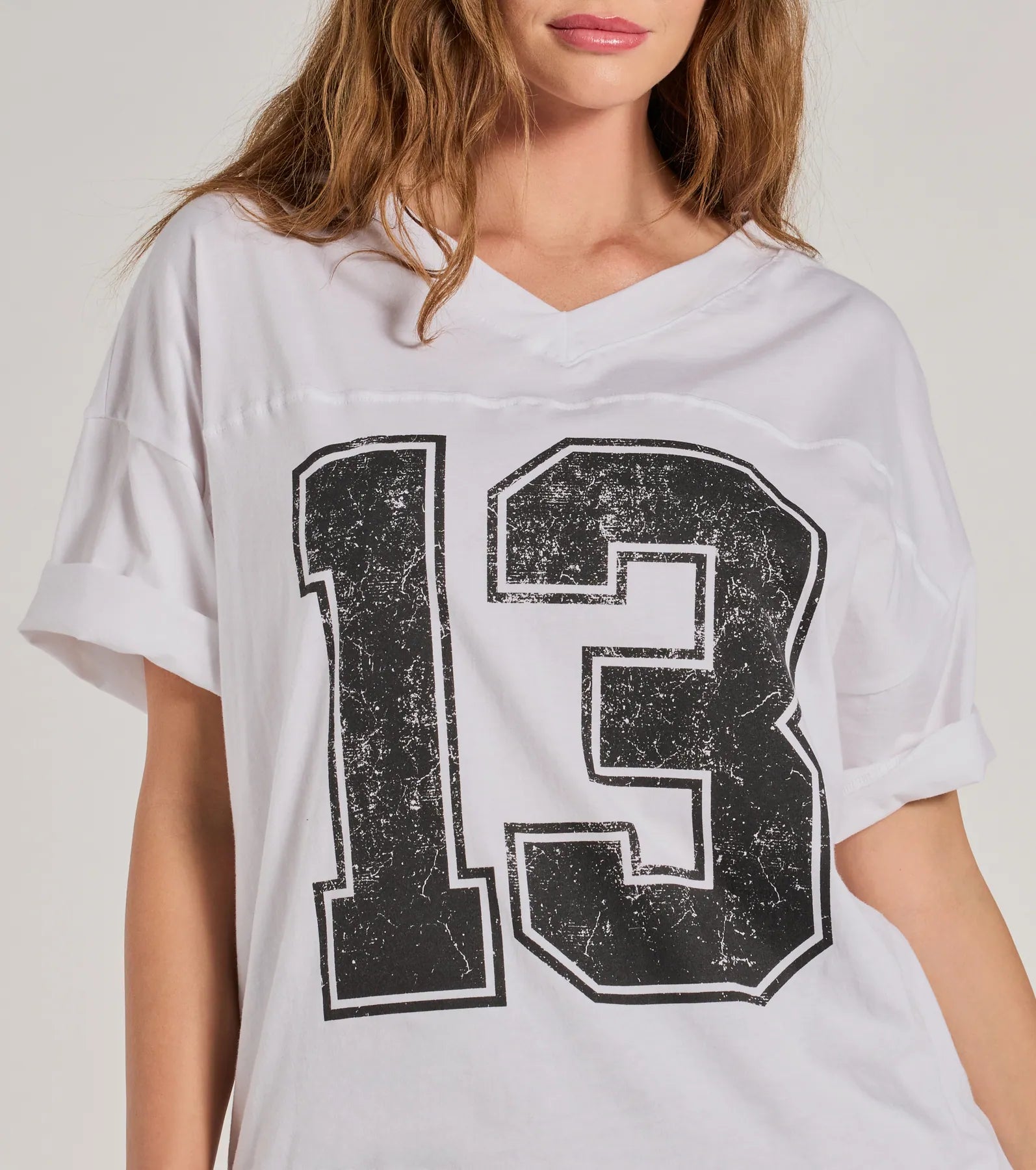 Sporty Style Oversized Graphic Tee