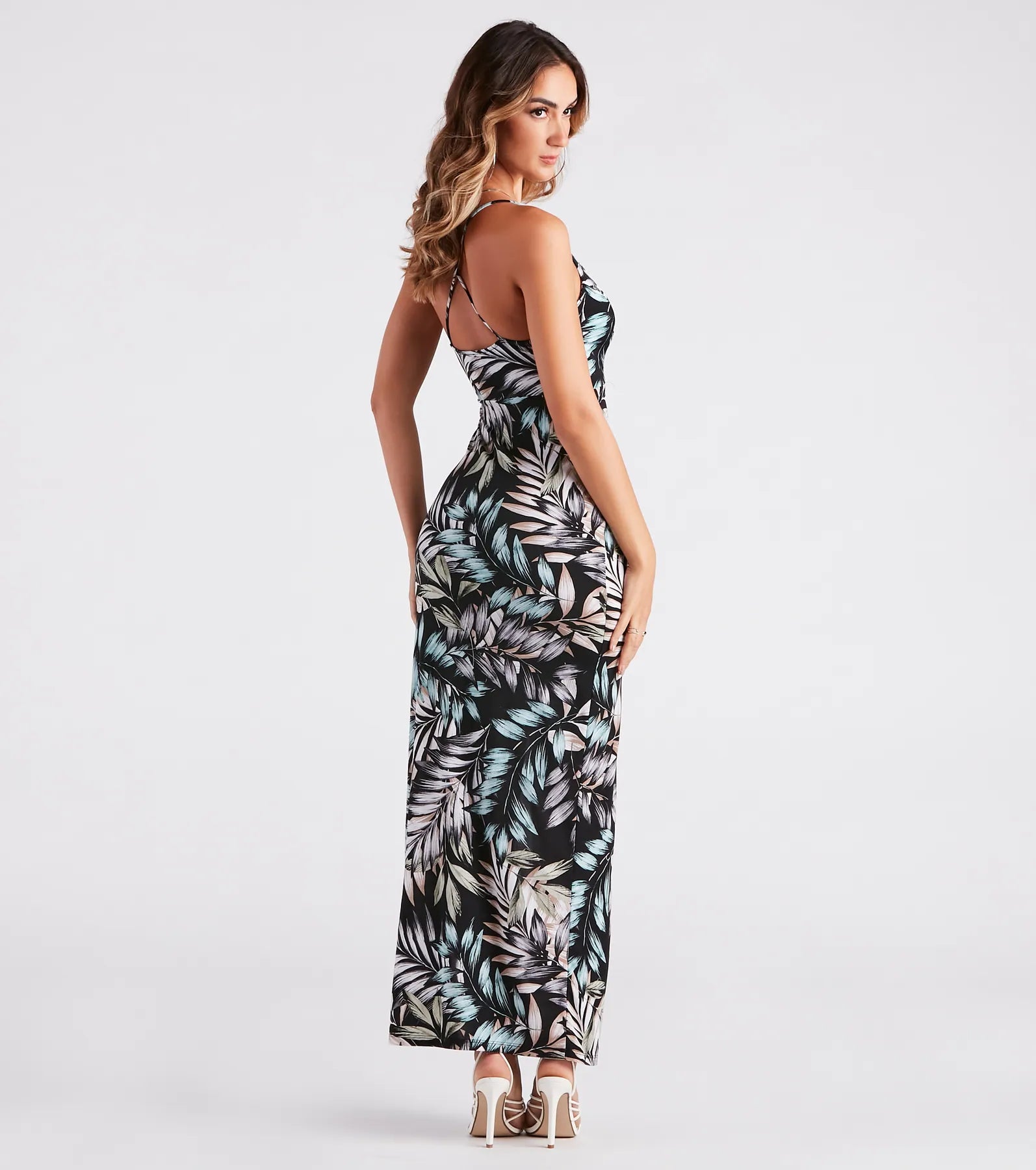 Trip To Paradise Tropical Print Maxi Dress