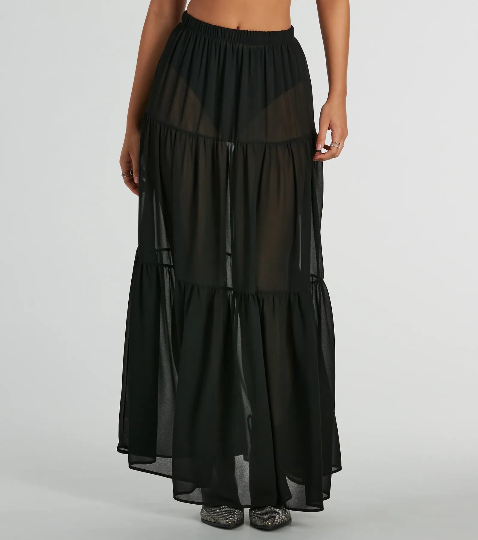 Sittin' Pretty Tiered Chiffon Maxi Skirt