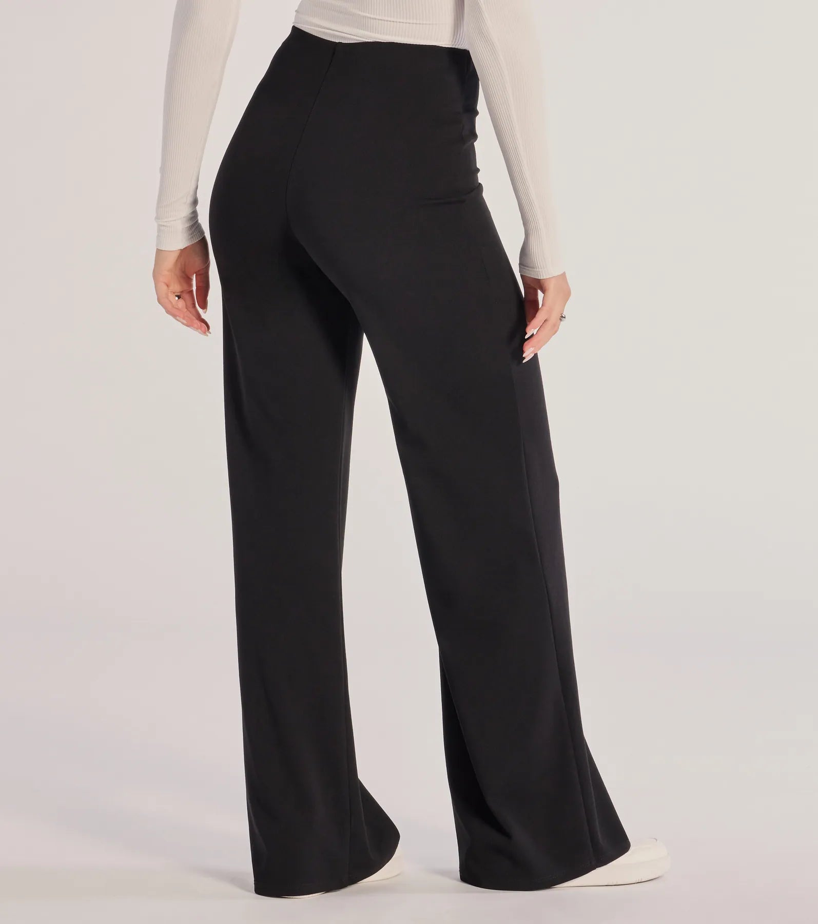 Nine To Five Straight-Leg Crepe Trouser Pants