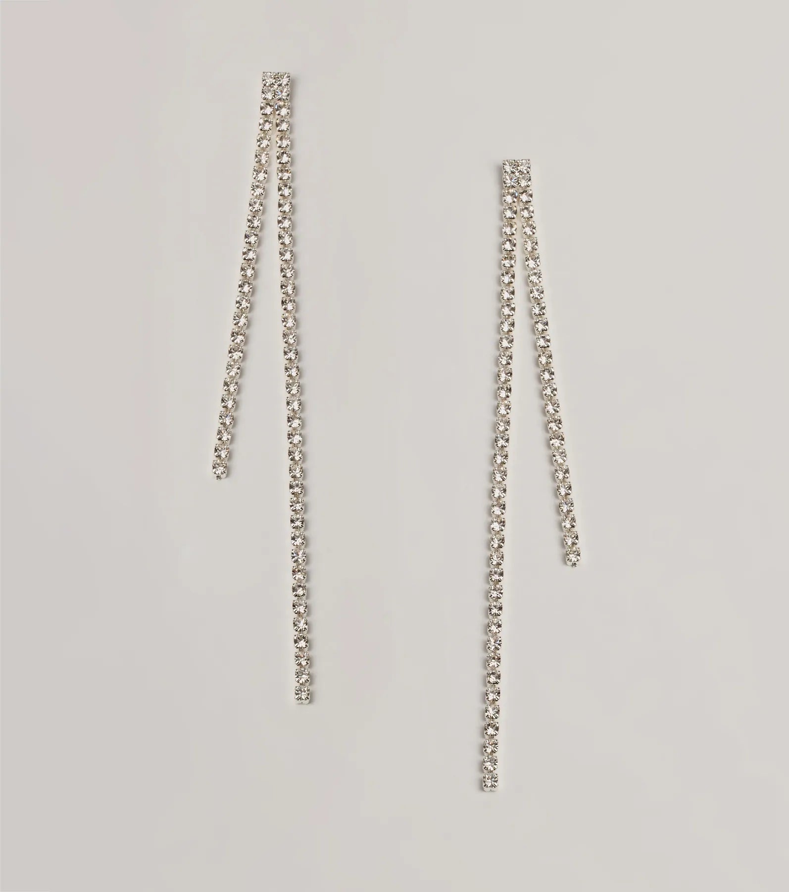 Classic Glam Rhinestone Fringe Duster Earrings