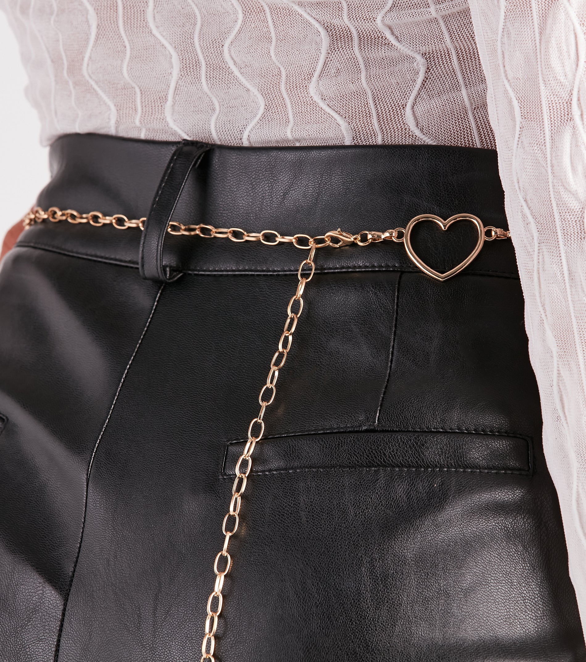 Fall For You Heart Chain Belt