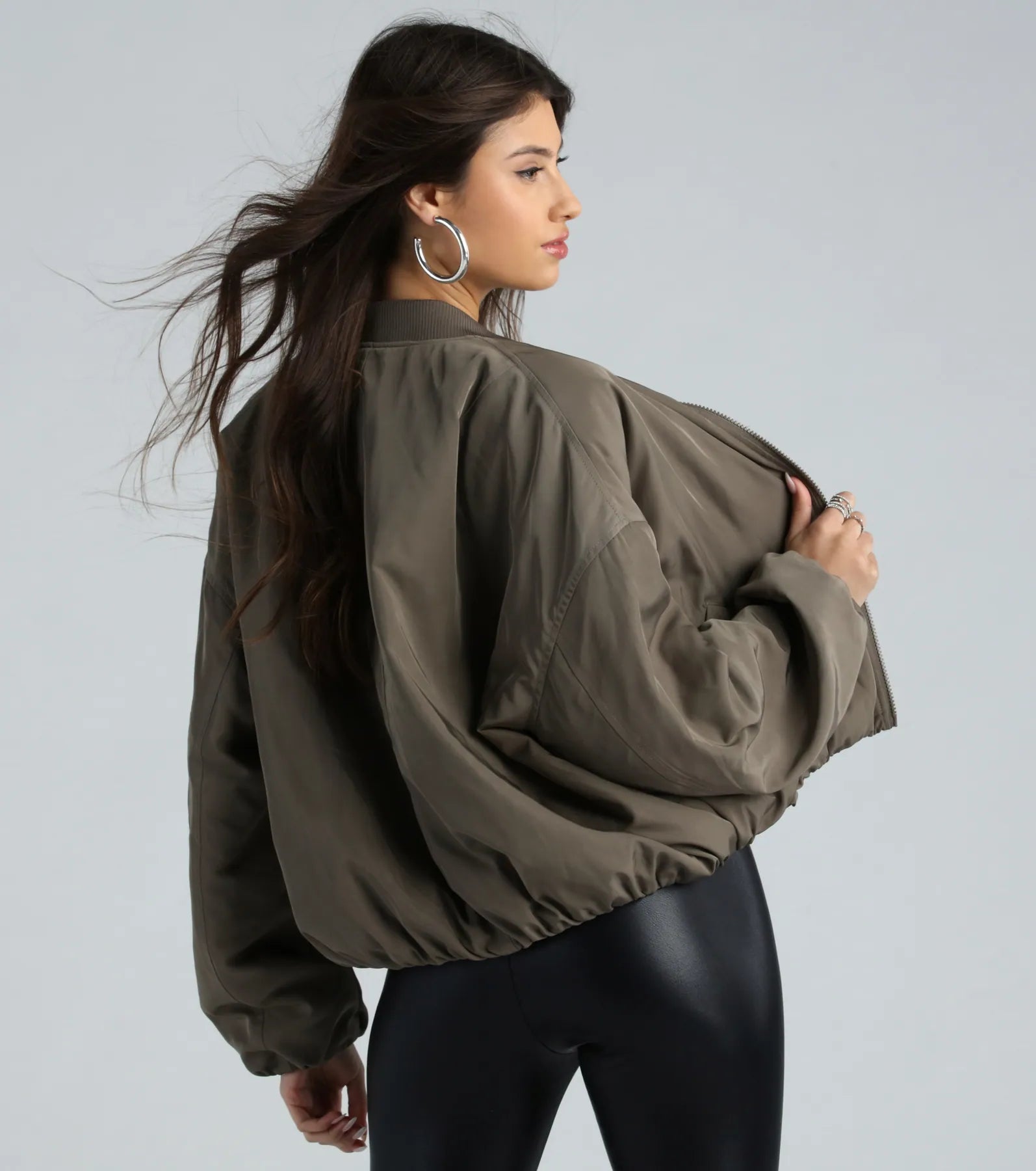 Coolest Vibes Zip-Front Bomber Jacket