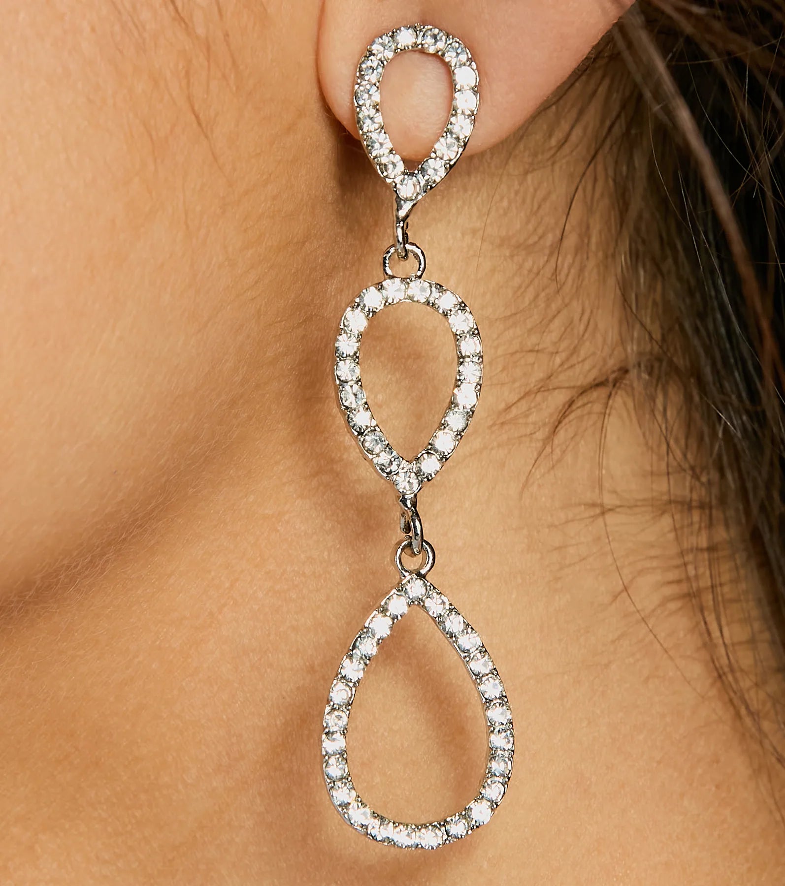 Endless Sparkle Rhinestone Teardrop Earrings