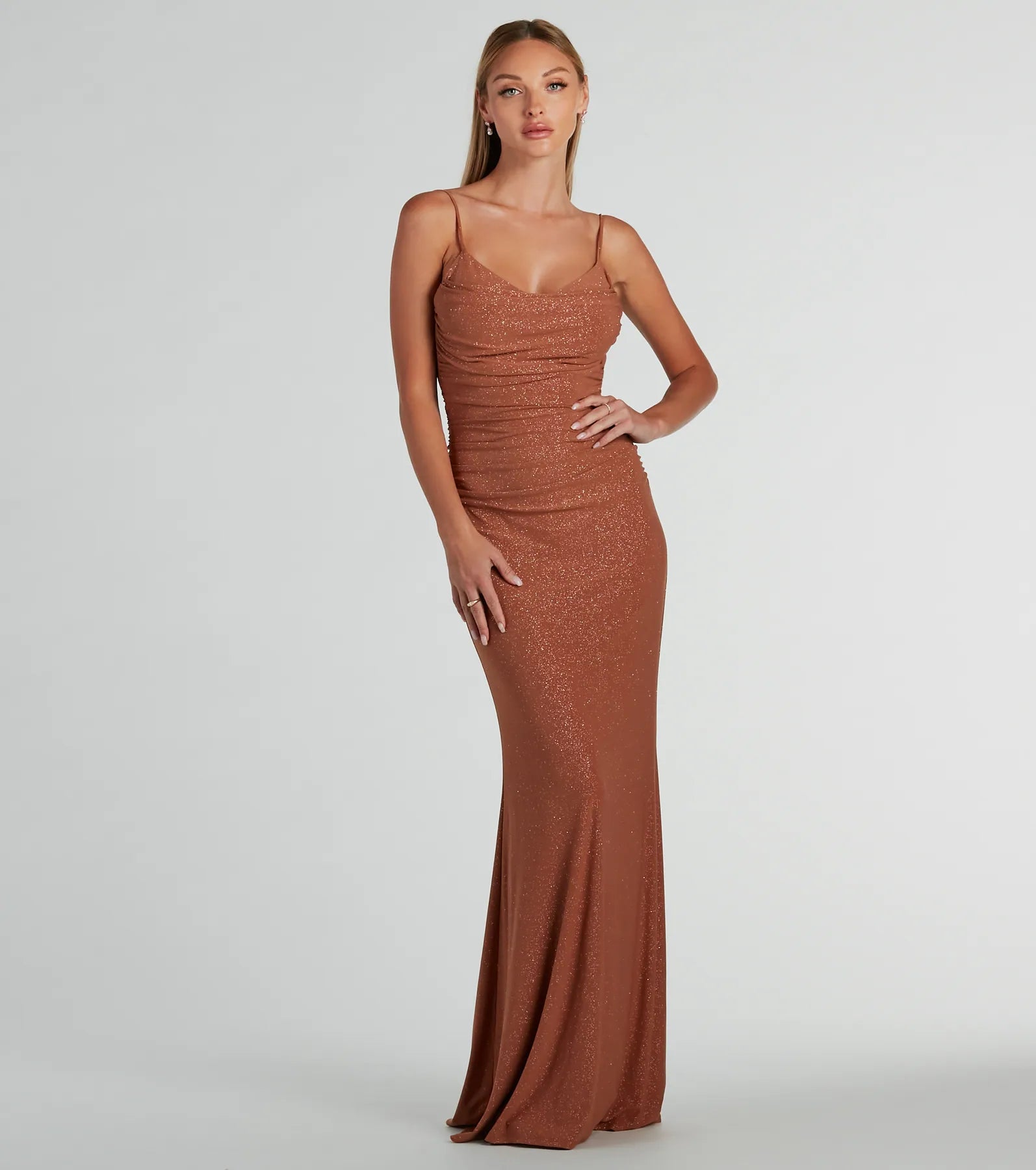 Toni Open Back Mermaid Glitter Formal Dress