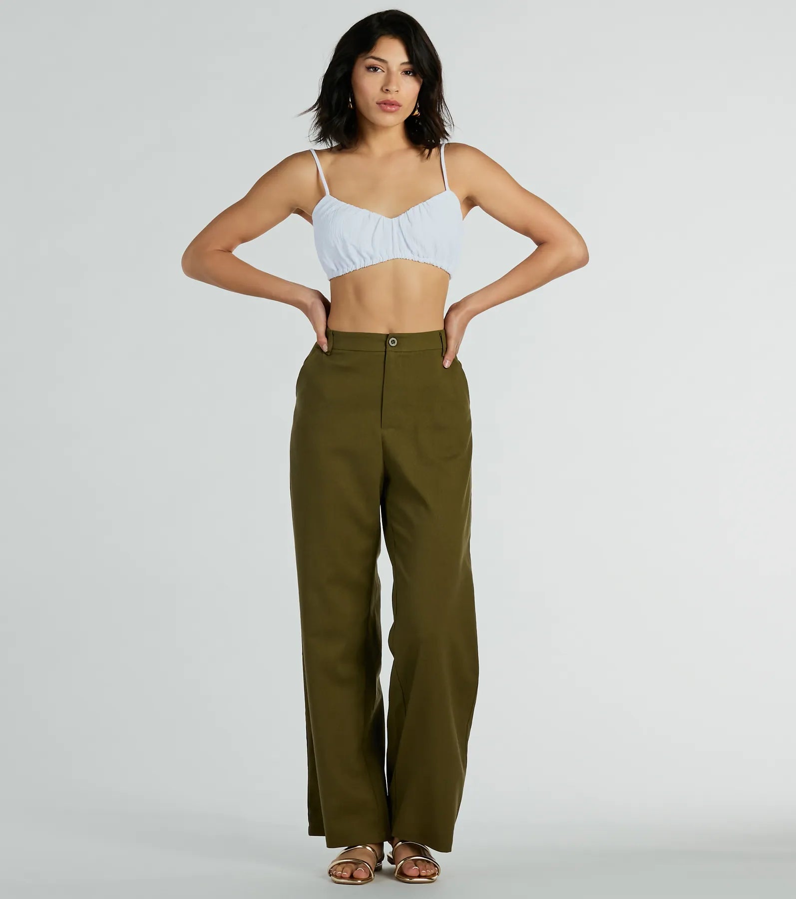 Cutest Babe Wide Leg Linen Trouser Pants