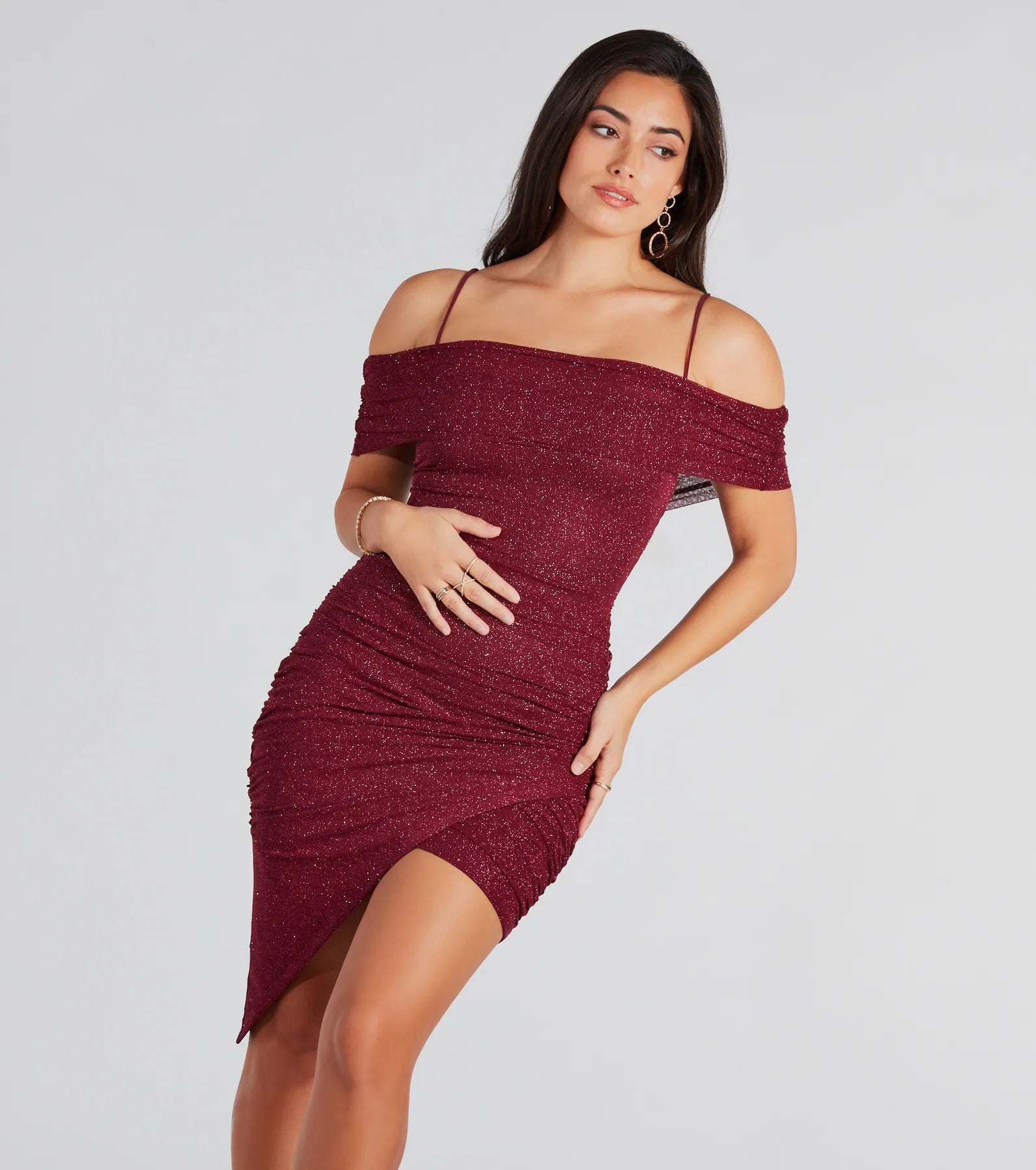 Midnight Illusions Glitter Bodycon Mini Dress