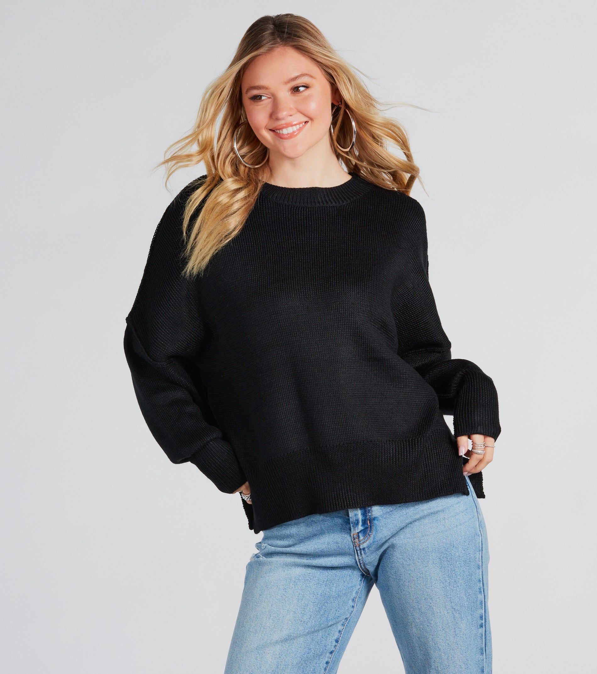 Good Vibes Oversized Pullover Sweater