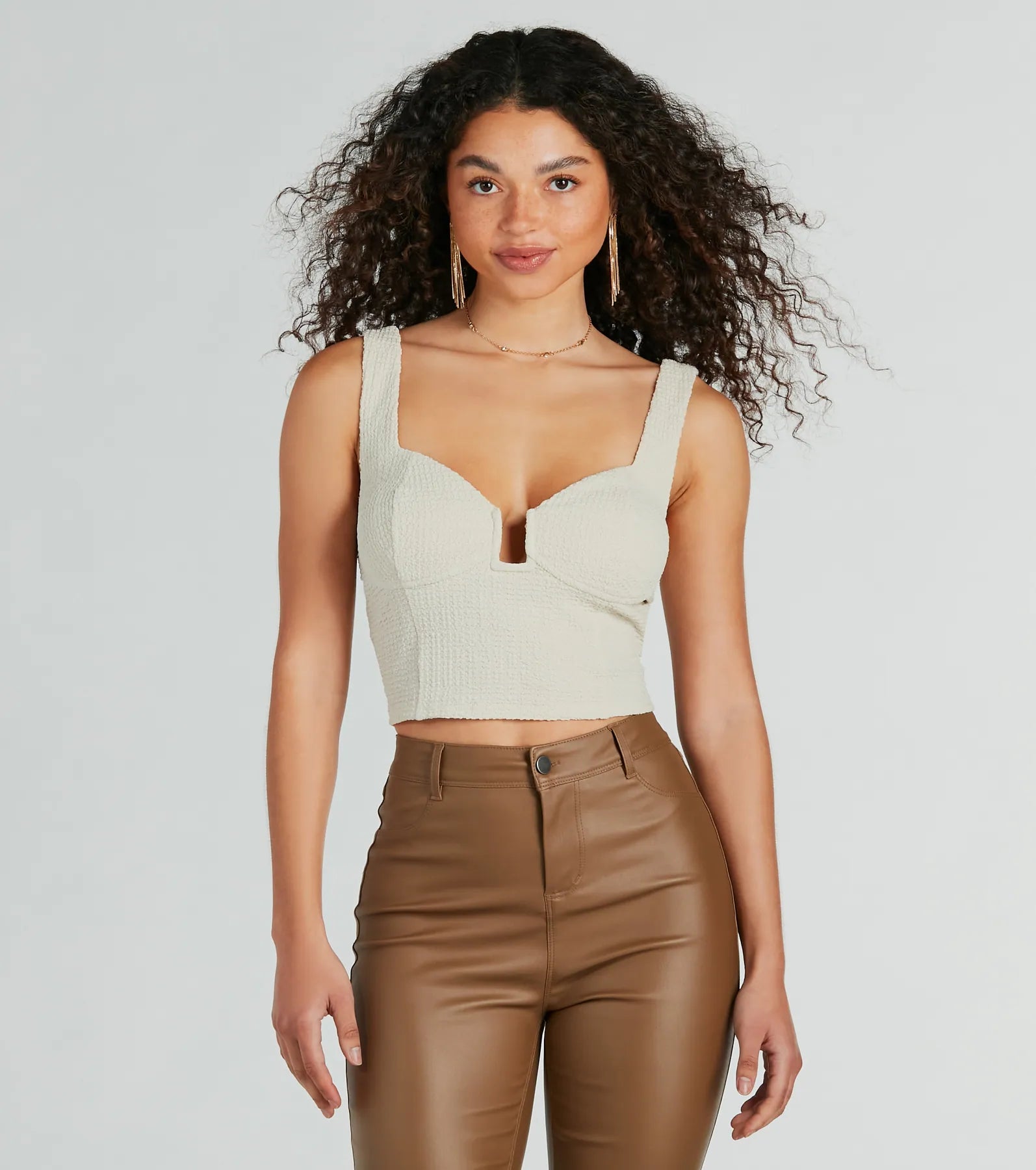 A Little Flirtation Texture Knit Crop Top