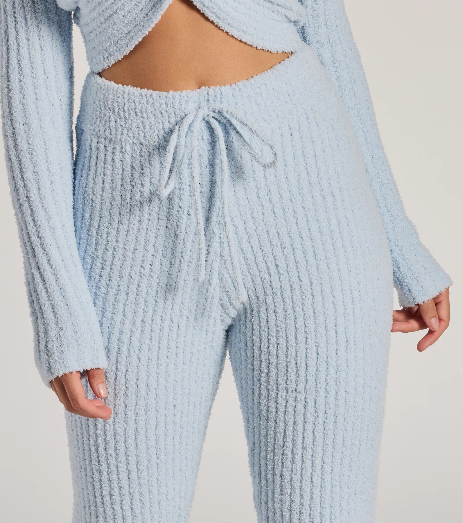 Cozy Life Chenille Knit Tie-Waist Joggers