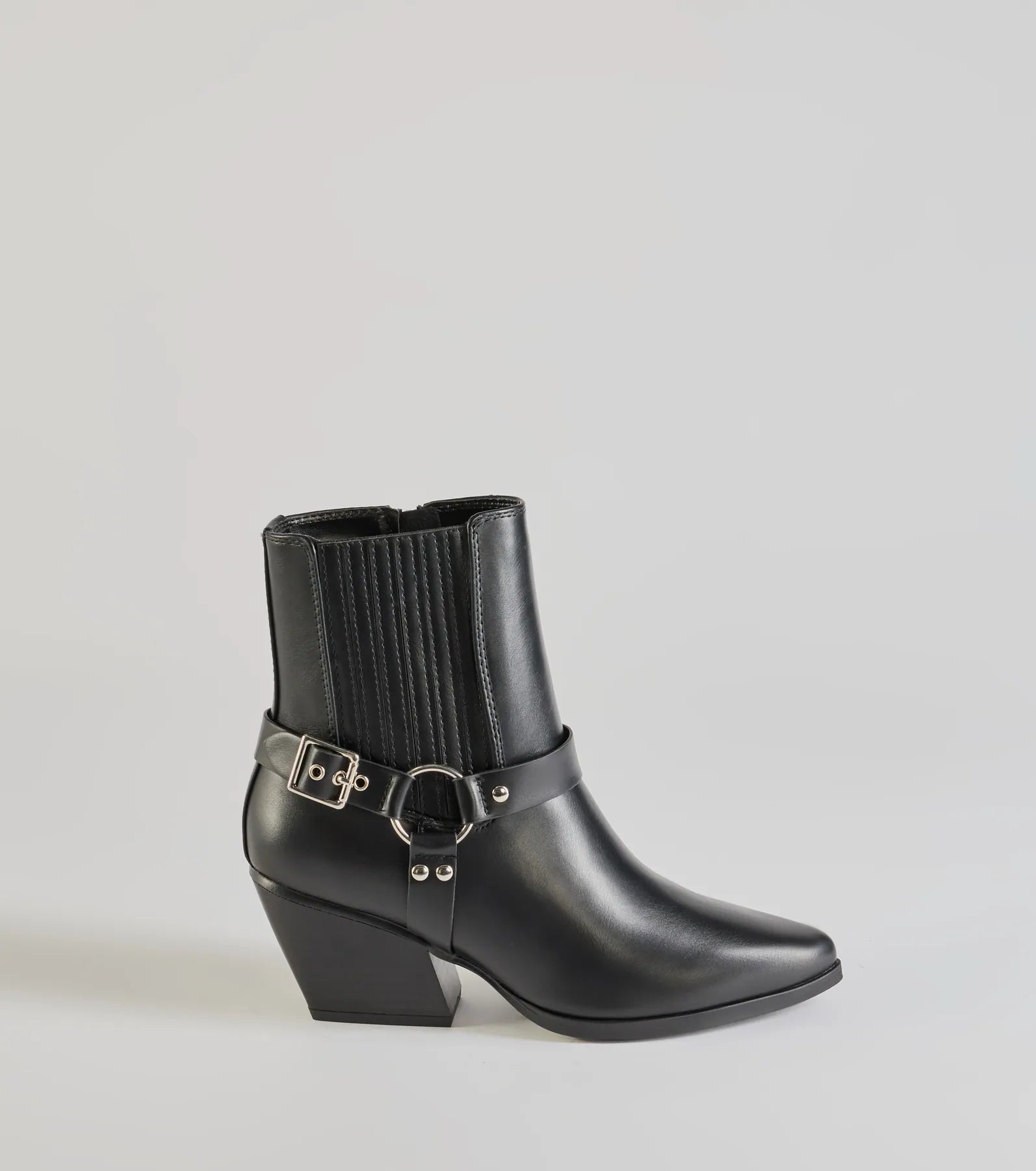 Sleek Strut Moto Western Ankle Booties