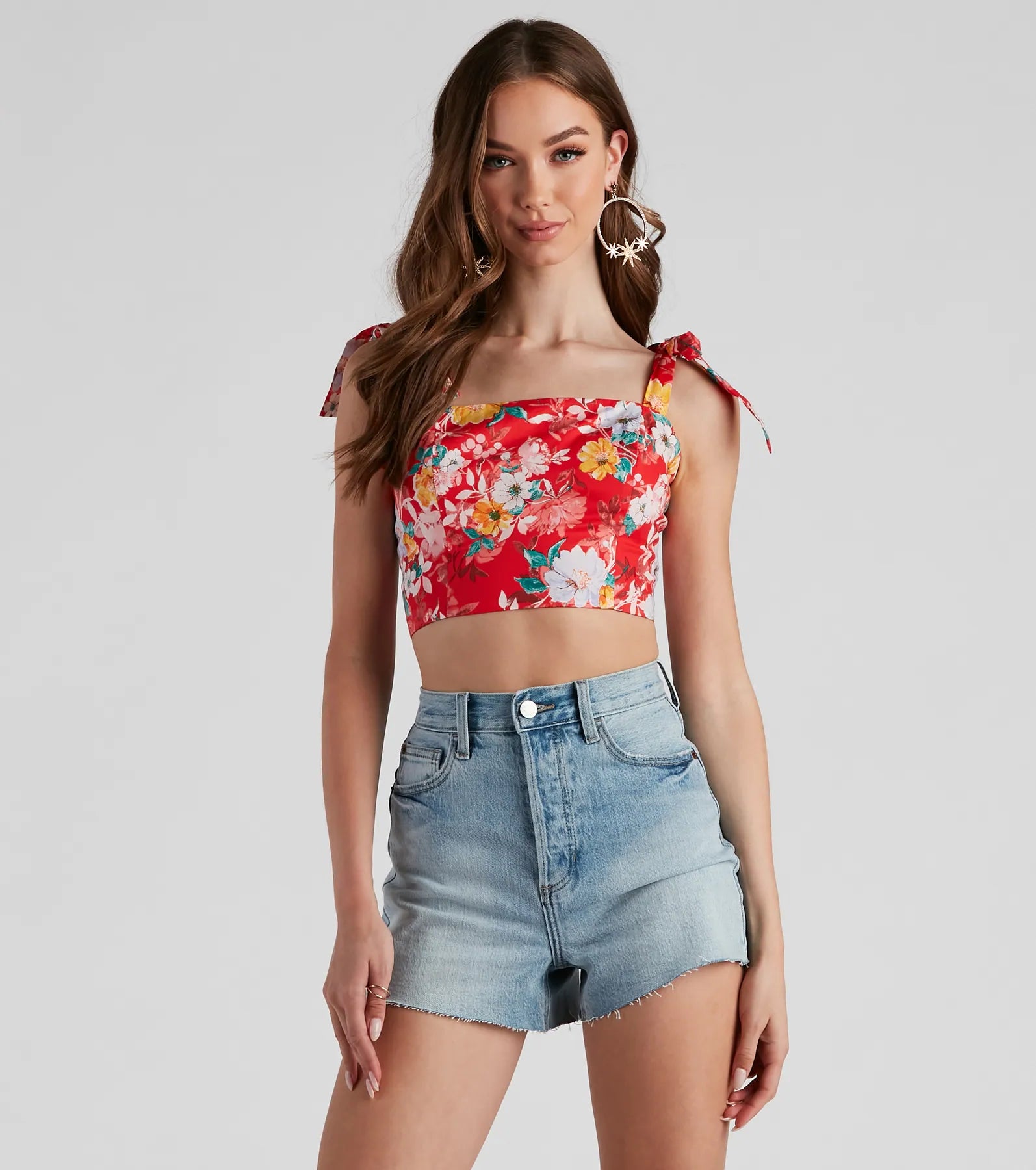 Flower Garden Tie Strap Bustier