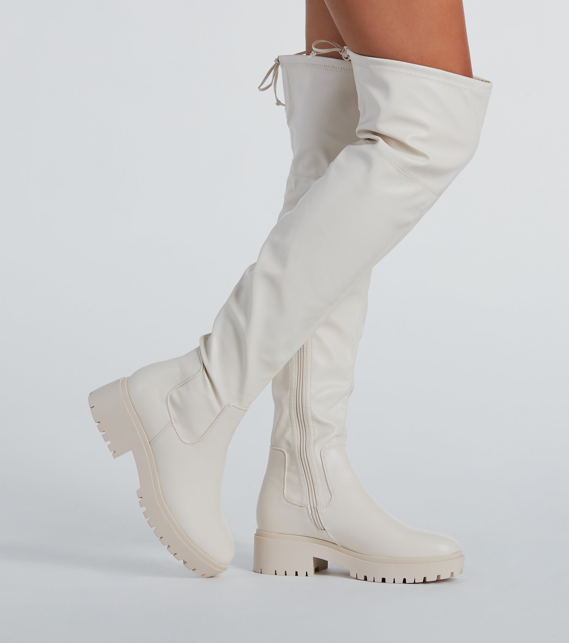 Stomp It Up Thigh-High Lug Boots