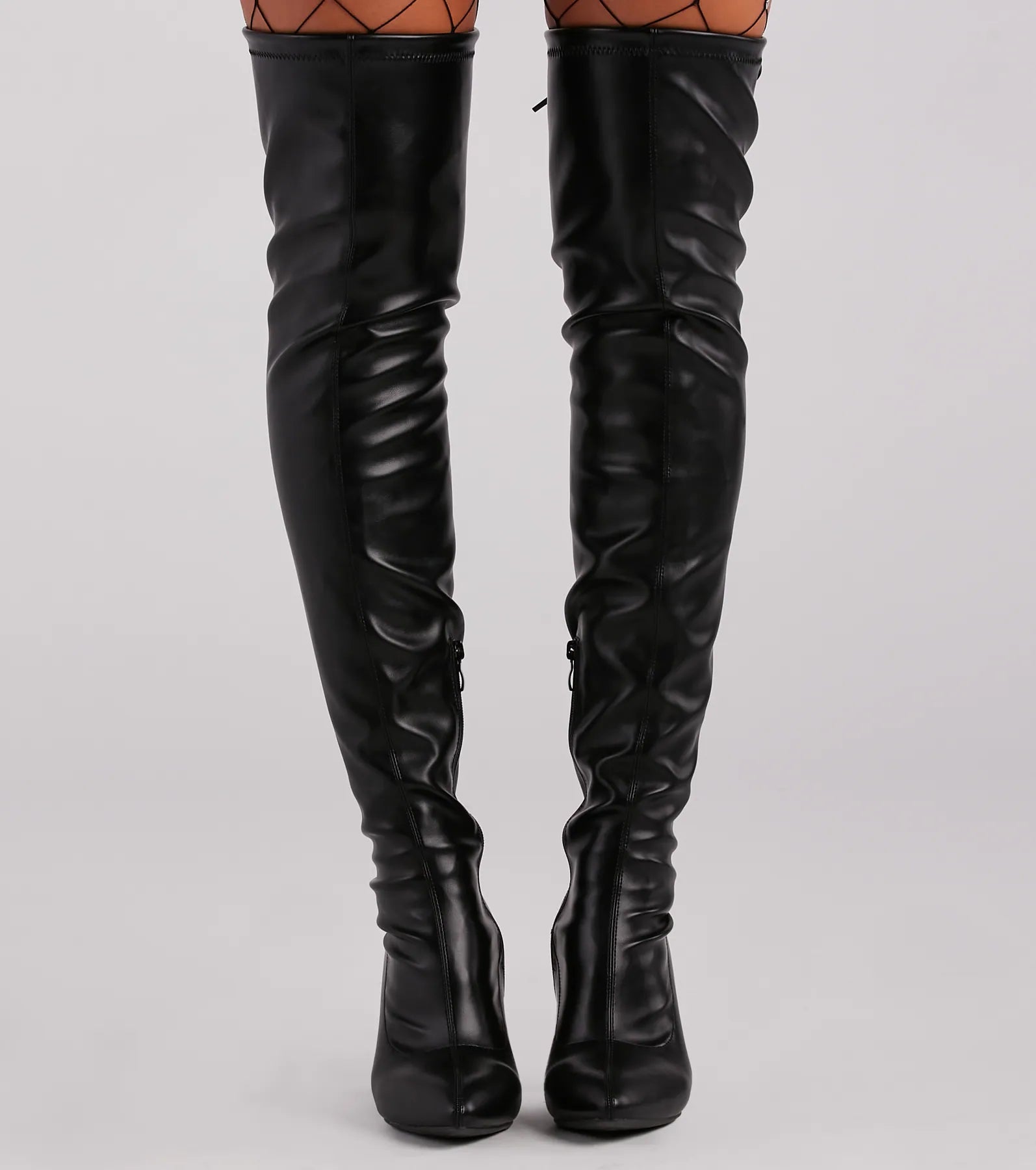 High Ambition Faux Leather Thigh-High Boots