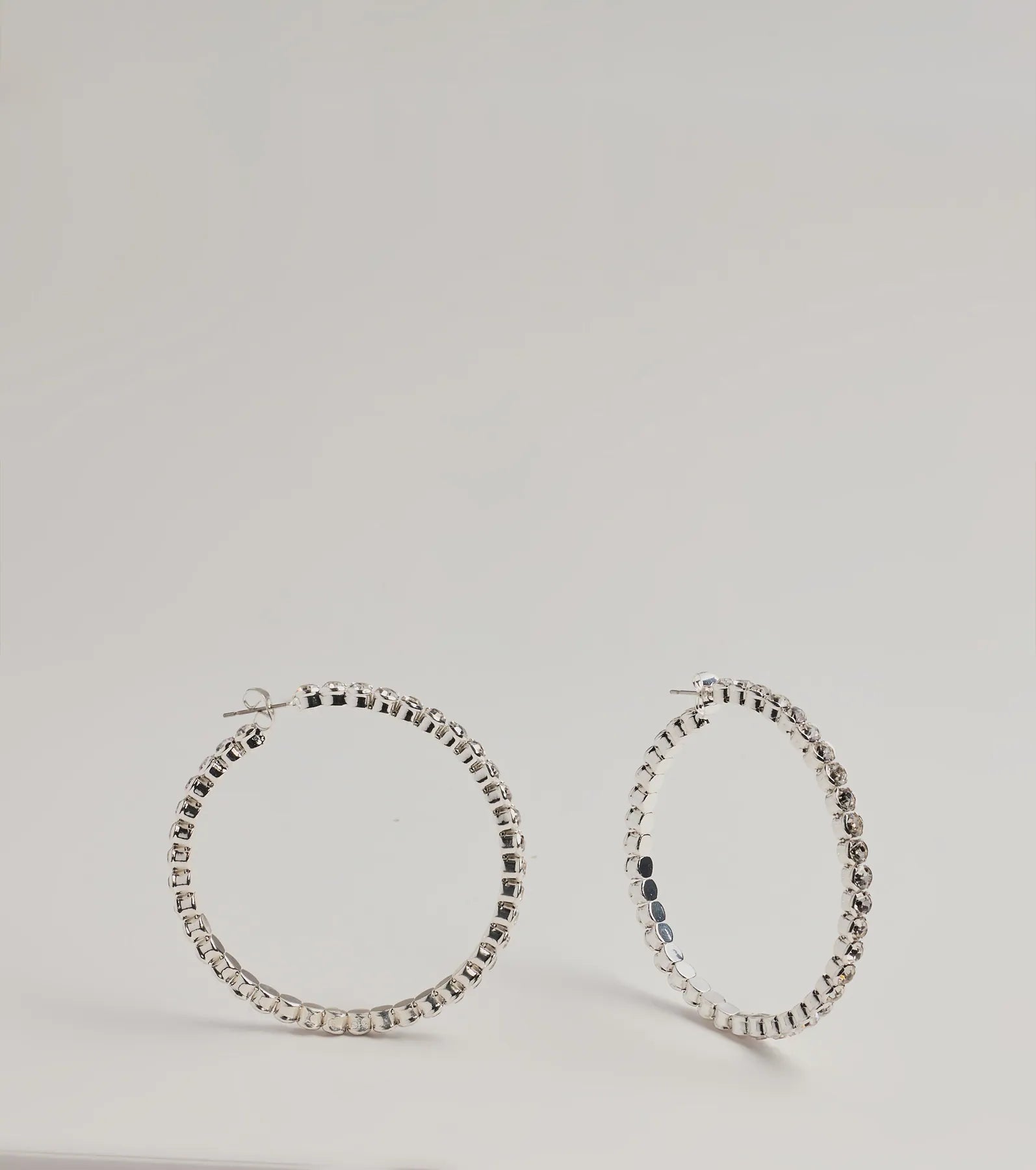 Stylish Staple Rhinestone Hoop Earrings