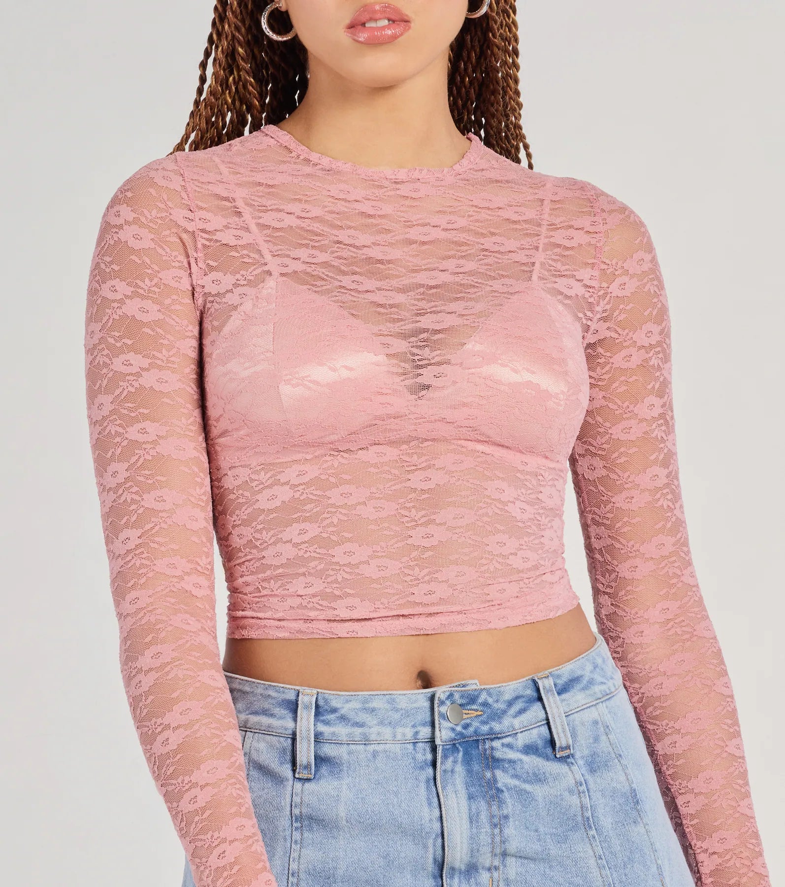 Lady In Lace Sheer Crop Top